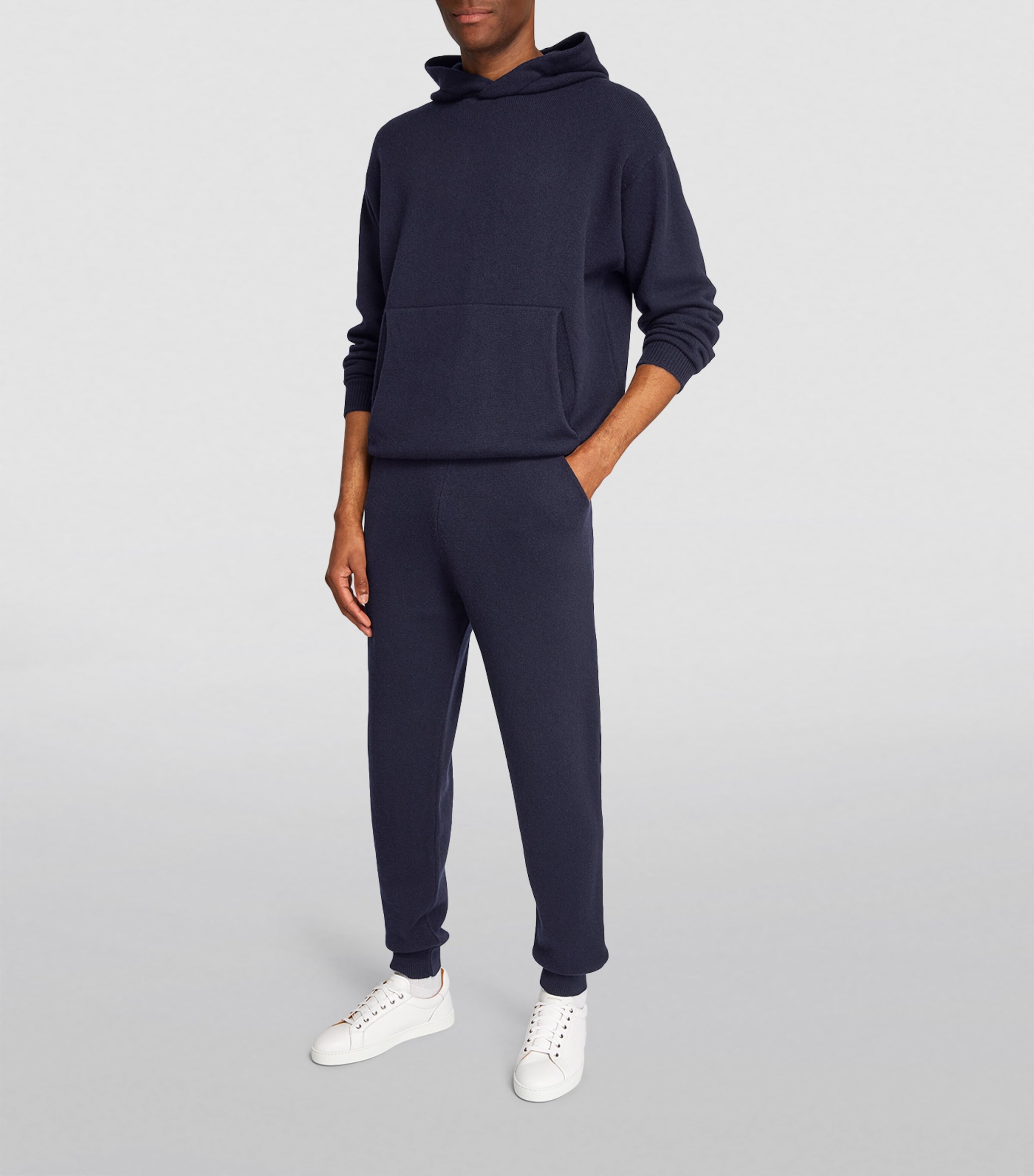 Harrods Mens Cashmere Sweatpants Navy Image 2