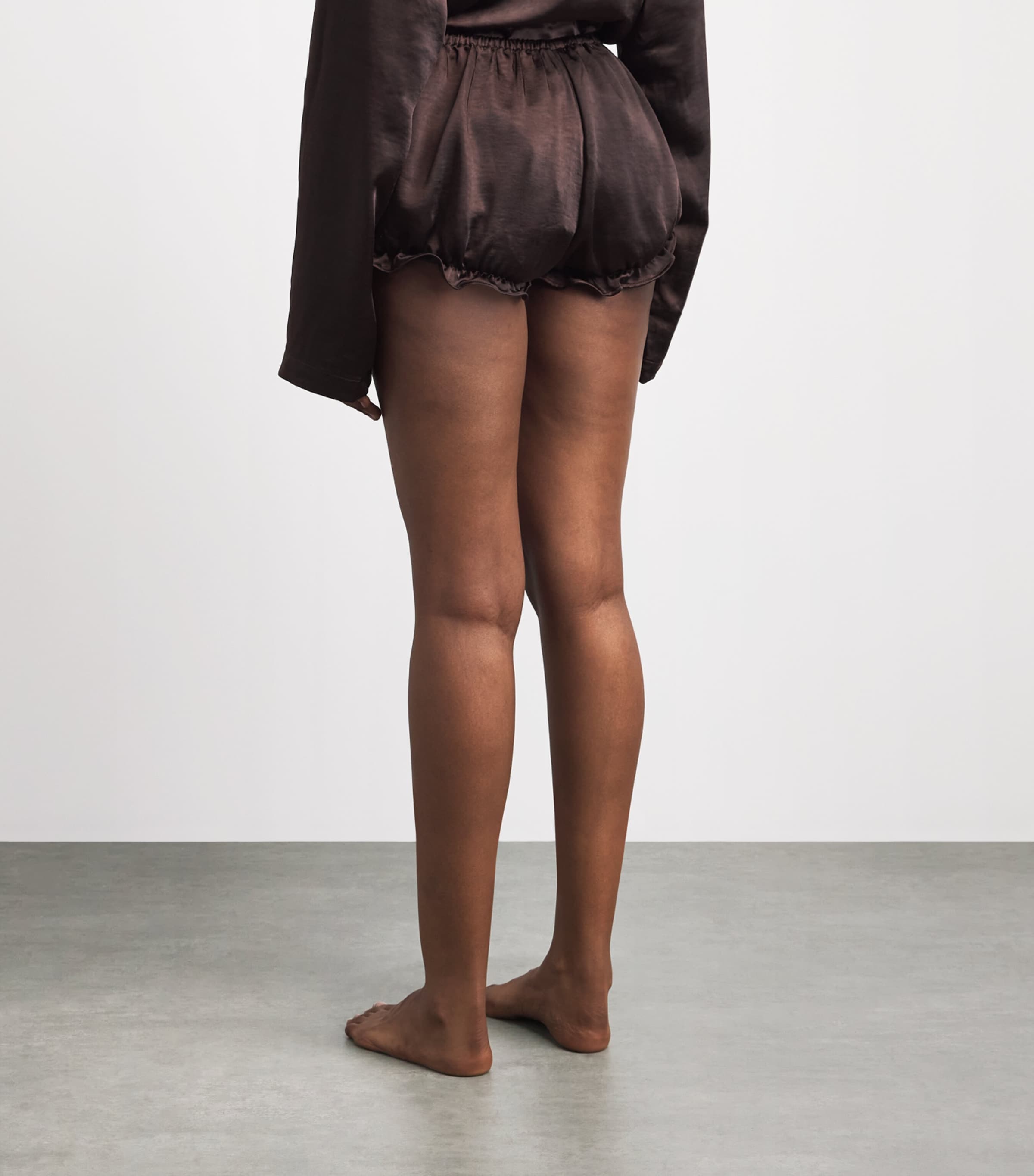Skims Womens Satin Bloomer Shorts Espresso Image 5