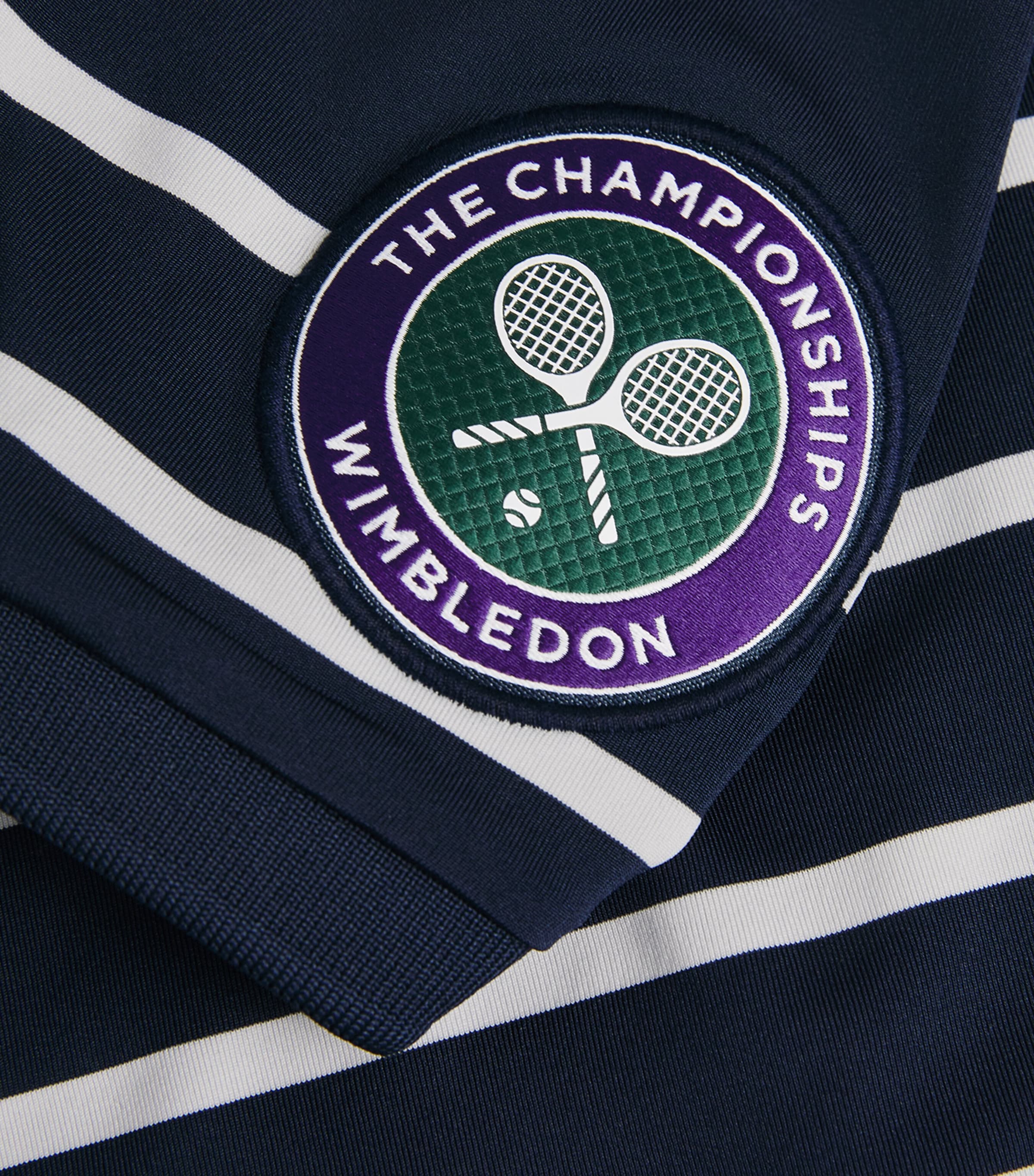 Polo Ralph Lauren Womens x Wimbledon Stripe Polo Shirt Navy Image 5