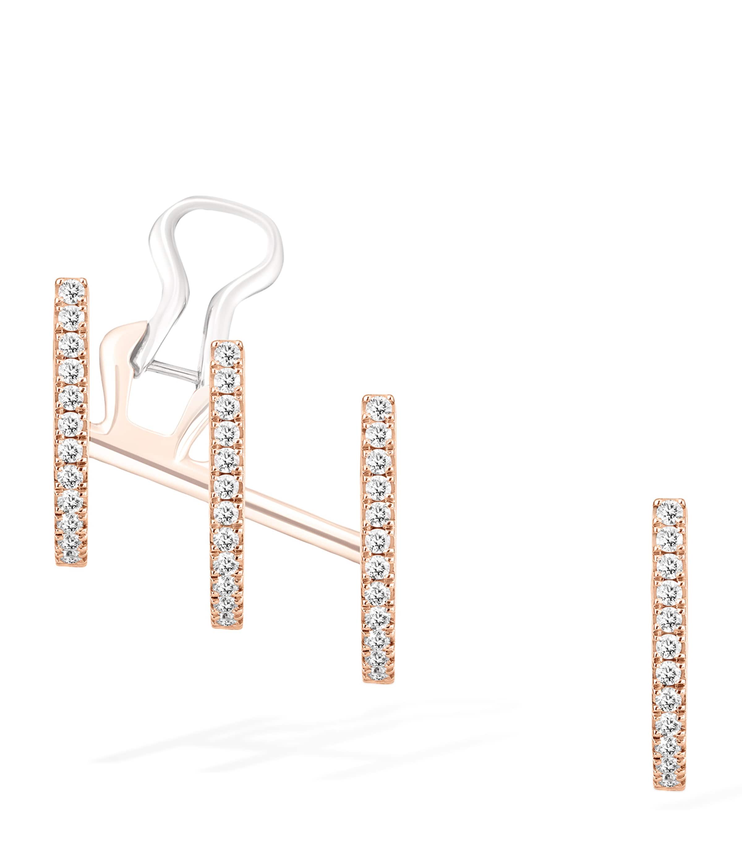 Messika Gatsby Pink Gold and Diamond Pavé Hoop Earrings (0.22ct) Pink Gold Image 1