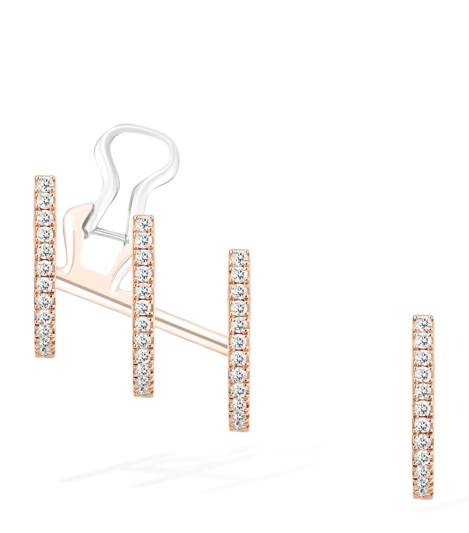 Messika Gatsby Pink Gold and Diamond Pavé Hoop Earrings (0.22ct) Pink Gold Image 1