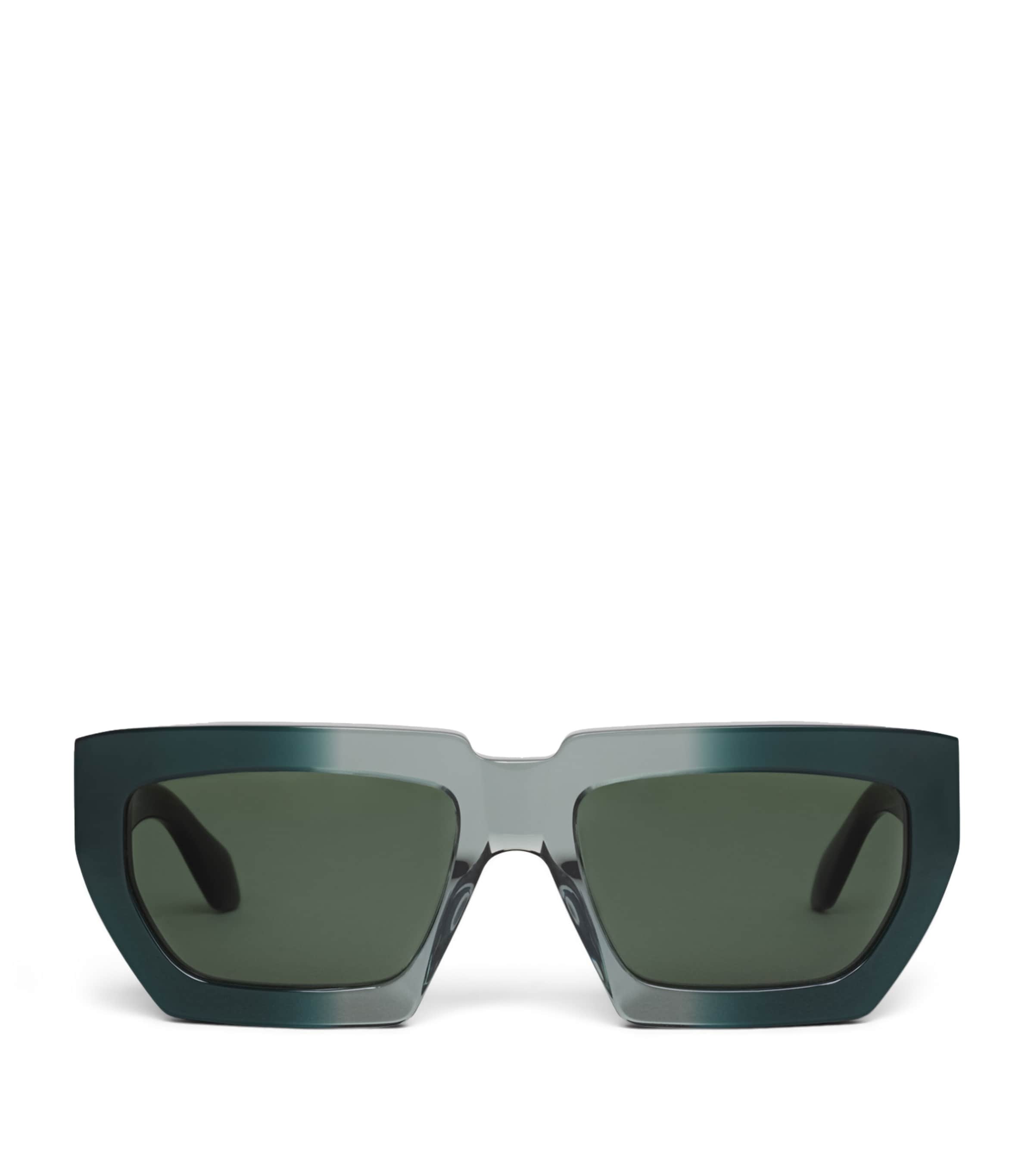 Alaïa Acetate Melted Rectangular Sunglasses Green Image 1