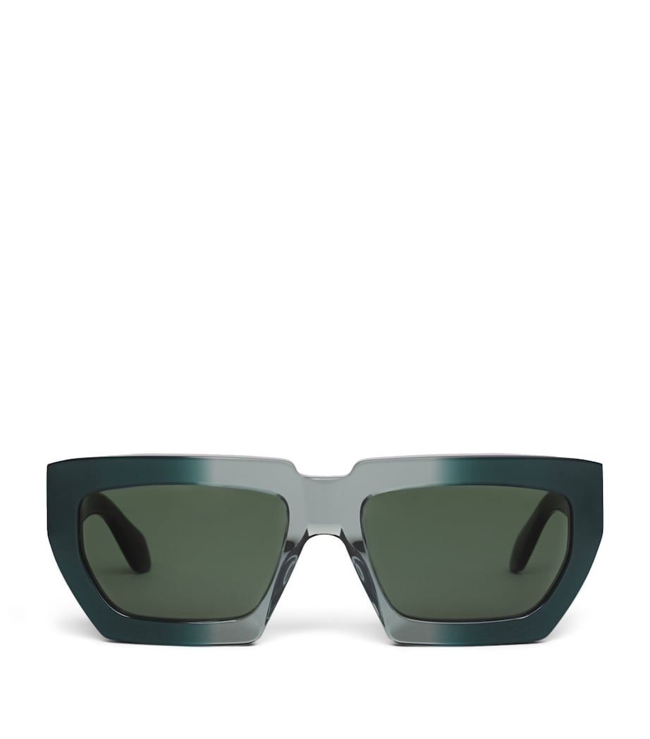 Alaïa Acetate Melted Rectangular Sunglasses Green Image 1