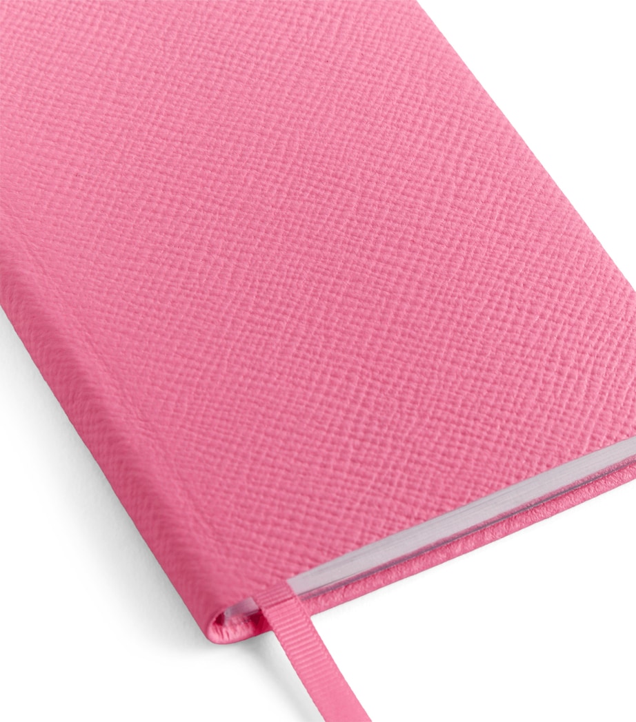 Smythson Leather Panama Notebook Flamingo Image 2