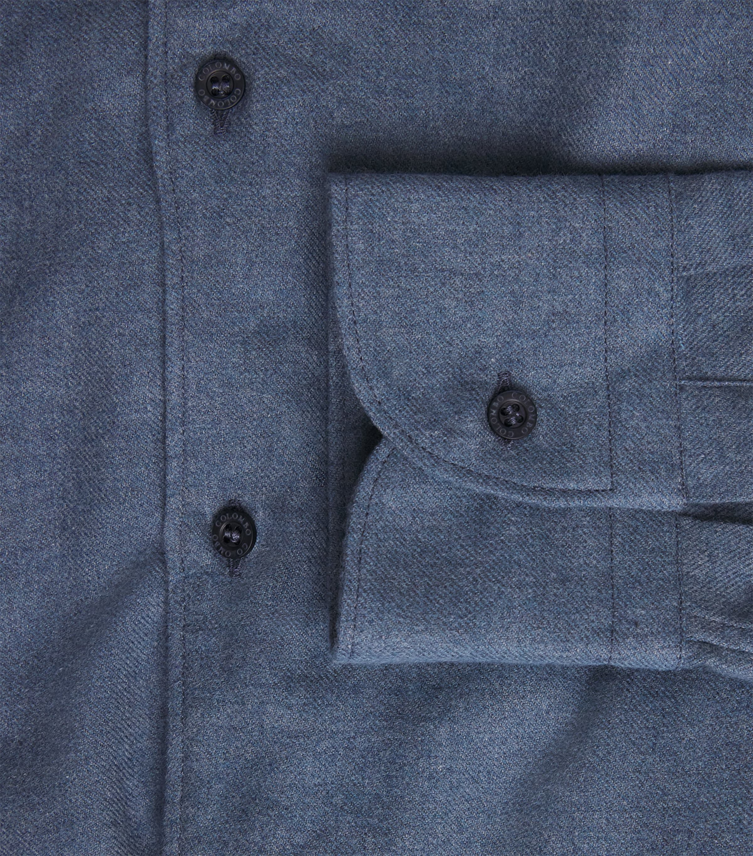Colombo Mens Cotton Twill Shirt Blue Denim Image 6