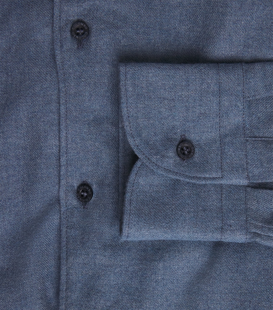 Colombo Mens Cotton Twill Shirt Blue Denim Image 6