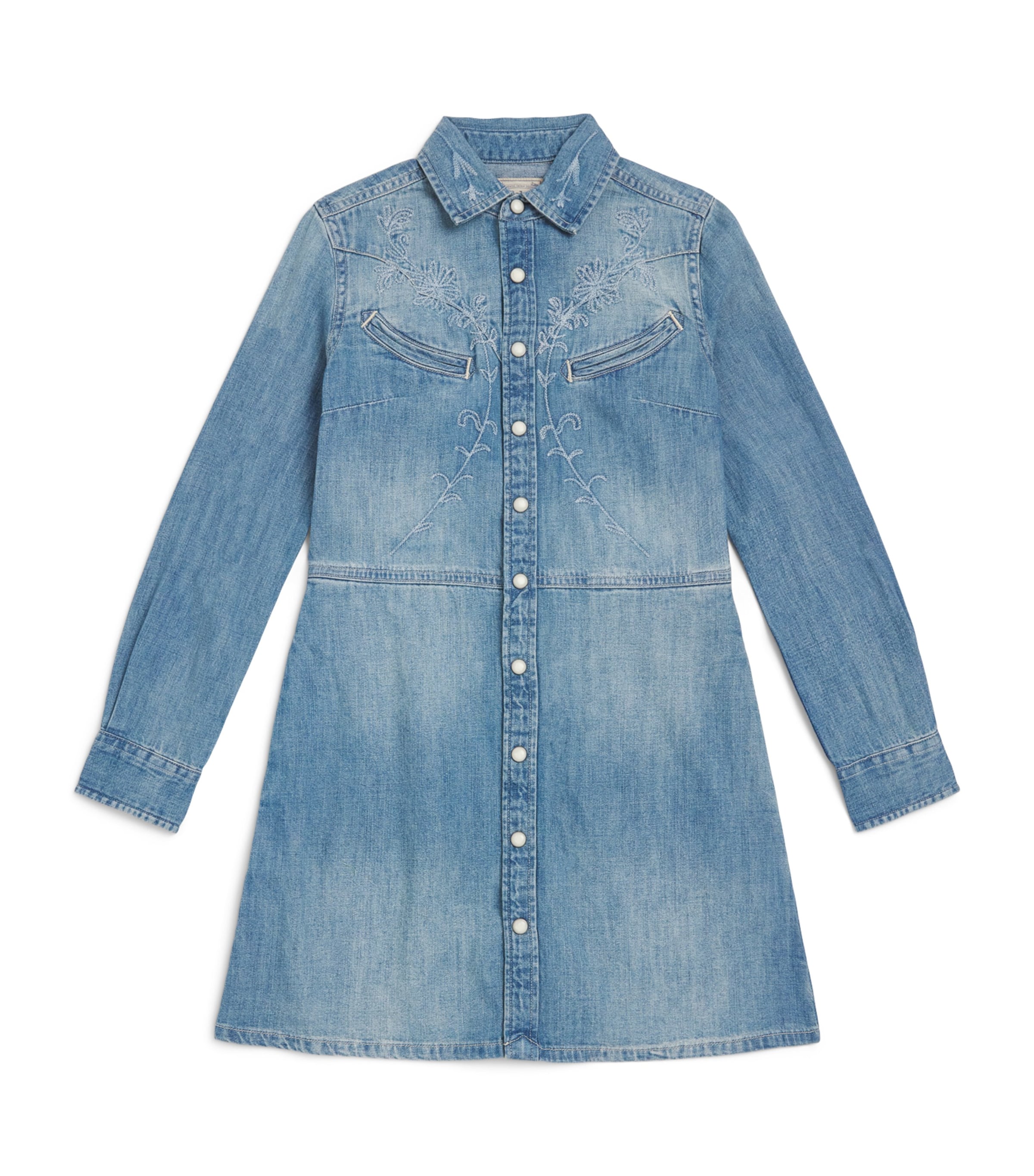 Ralph Lauren Kids Western Denim Dress (7-16 Years) Abiline Wash Image 1
