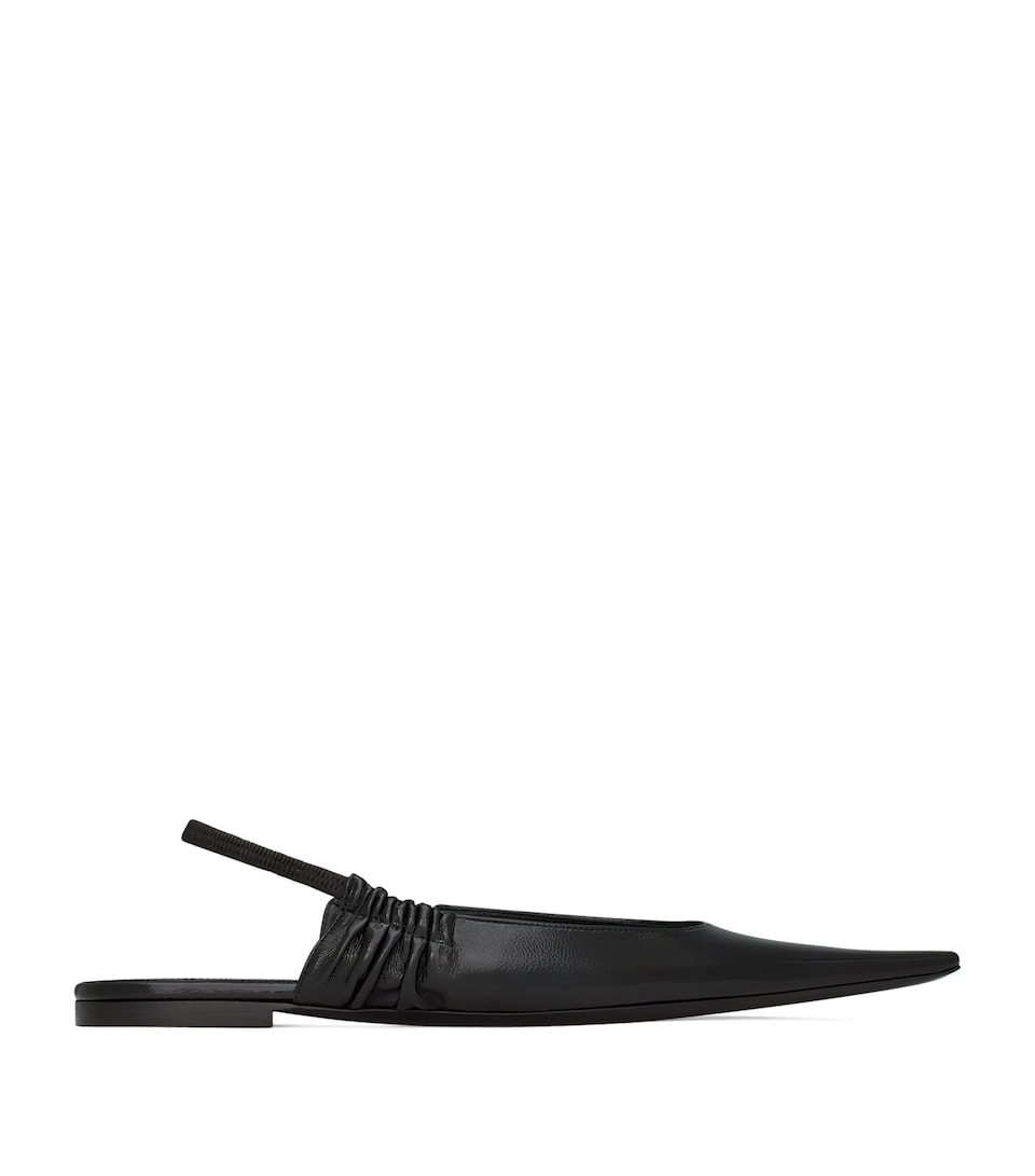 Saint Laurent Leather Anne-Marie Slingback Flats