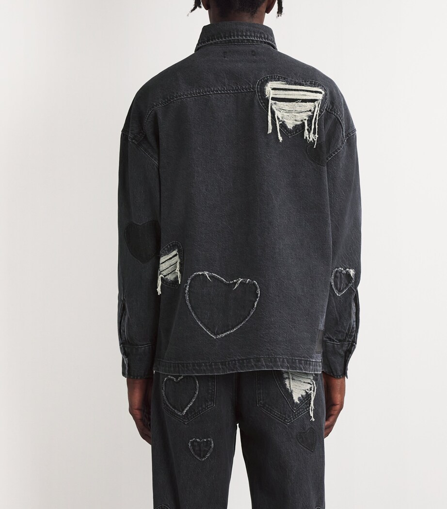Denim Heart Patchwork Shirt HEART CHARCOAL WASH Image 4