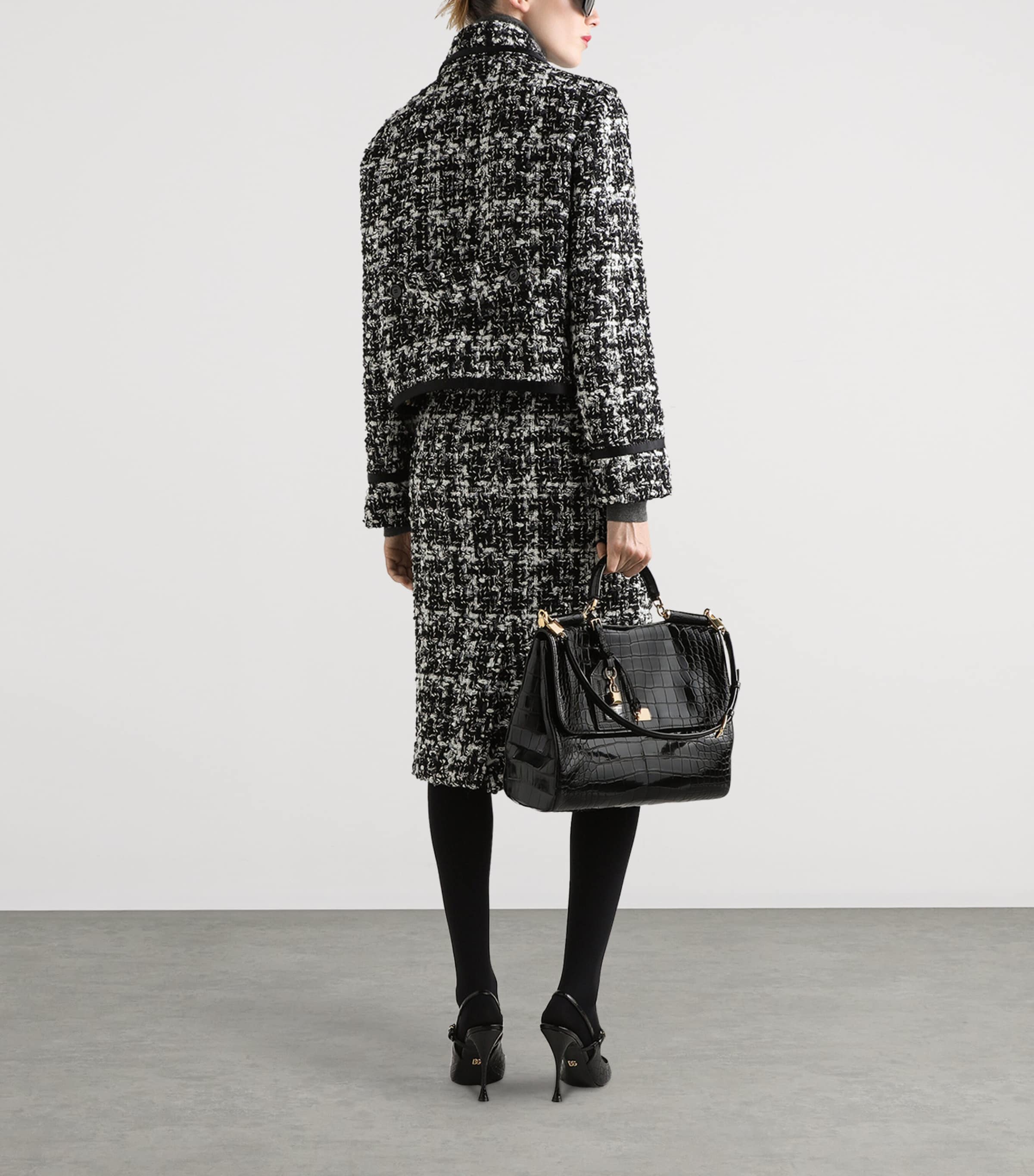 Wool-Blend Check Double-Breasted Jacket S8100-CHECK-TARTAN Image 4