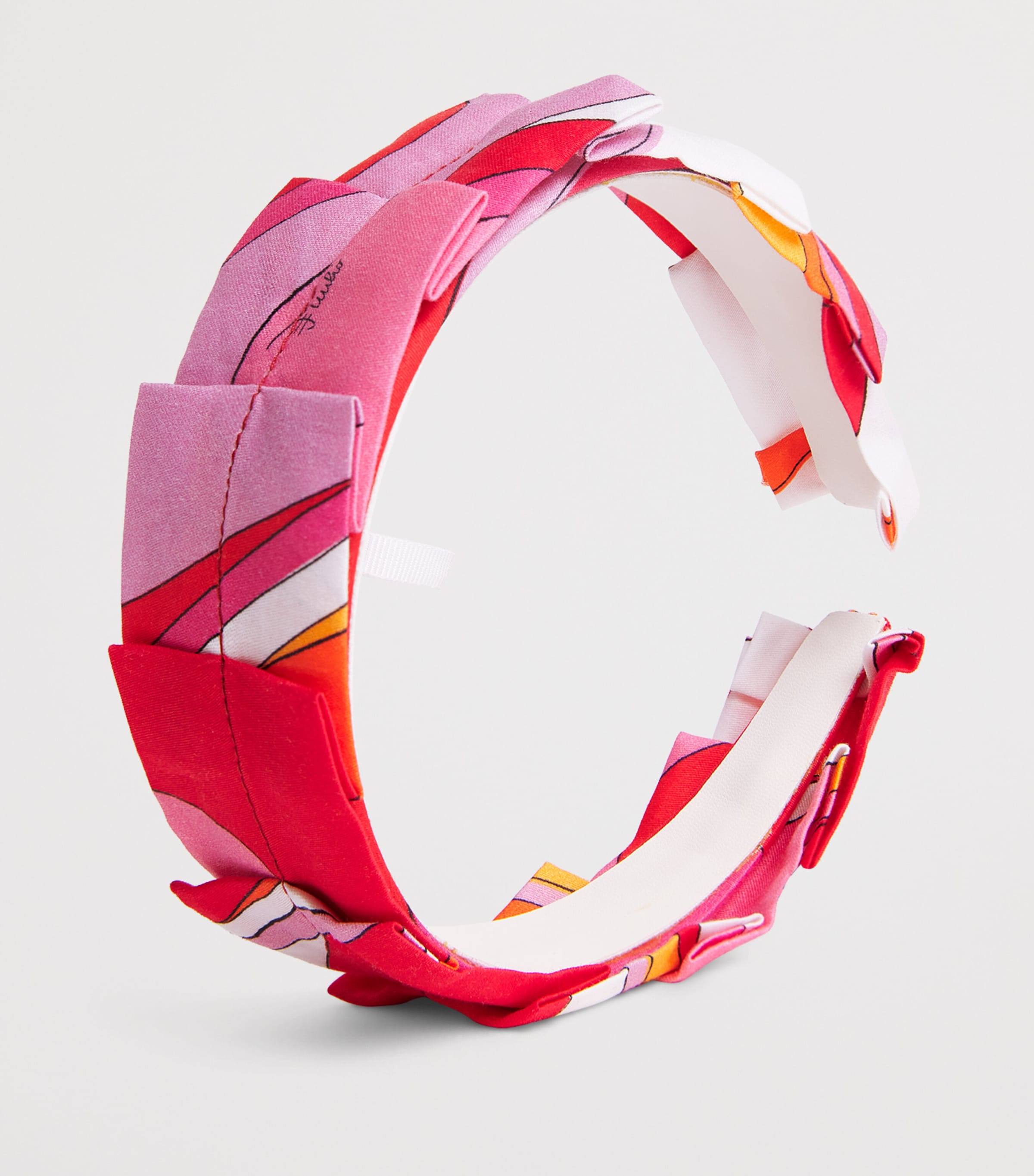 PUCCI Junior Cotton Swirl Pleated Headband Image 3