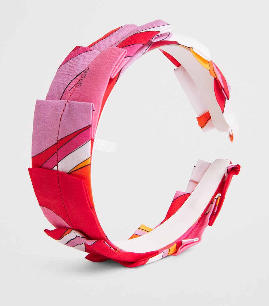 PUCCI Junior Cotton Swirl Pleated Headband Image 3