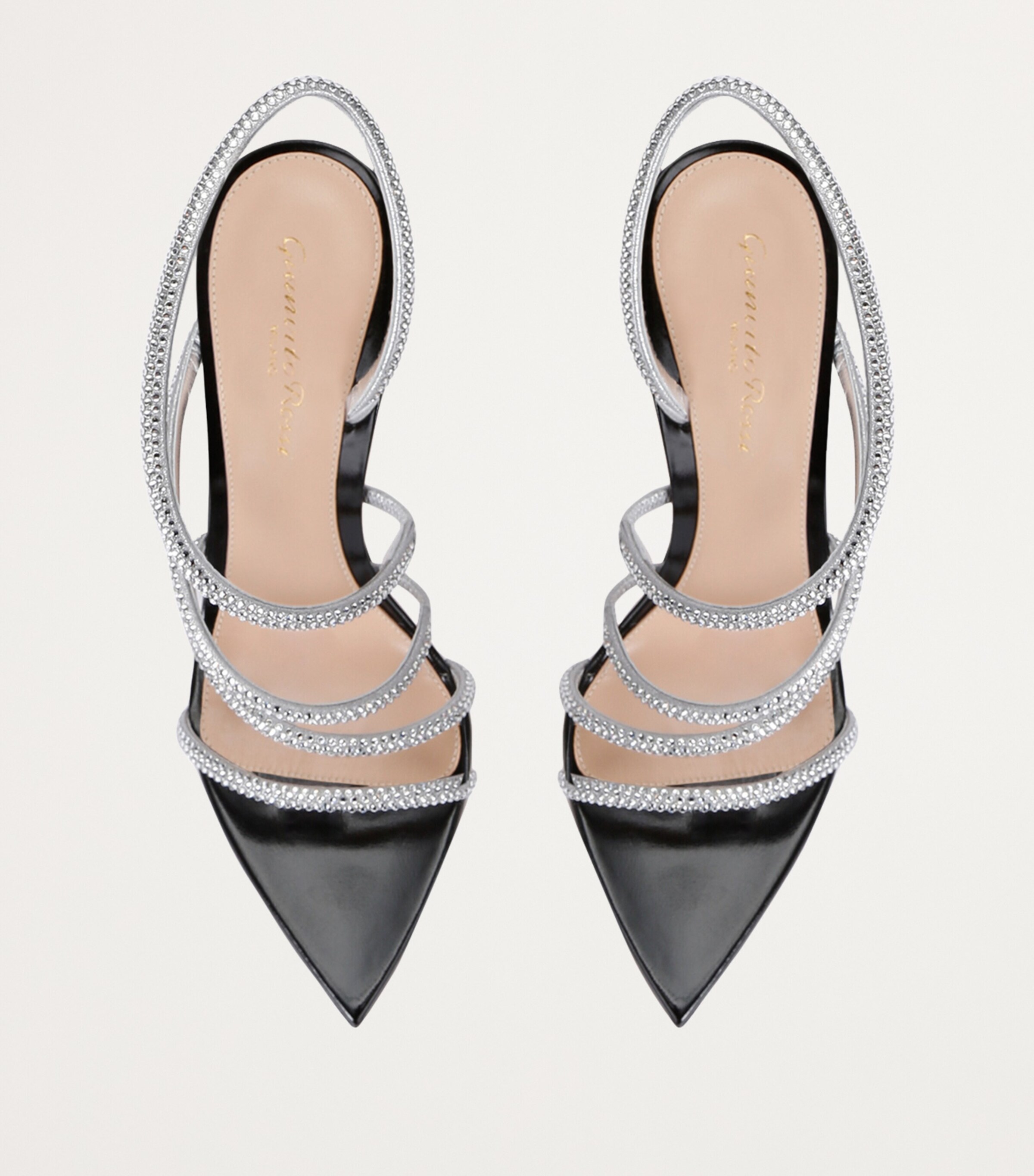 Gianvito Rossi Crystal Ettie Heeled Sandals 105 Silver Image 4
