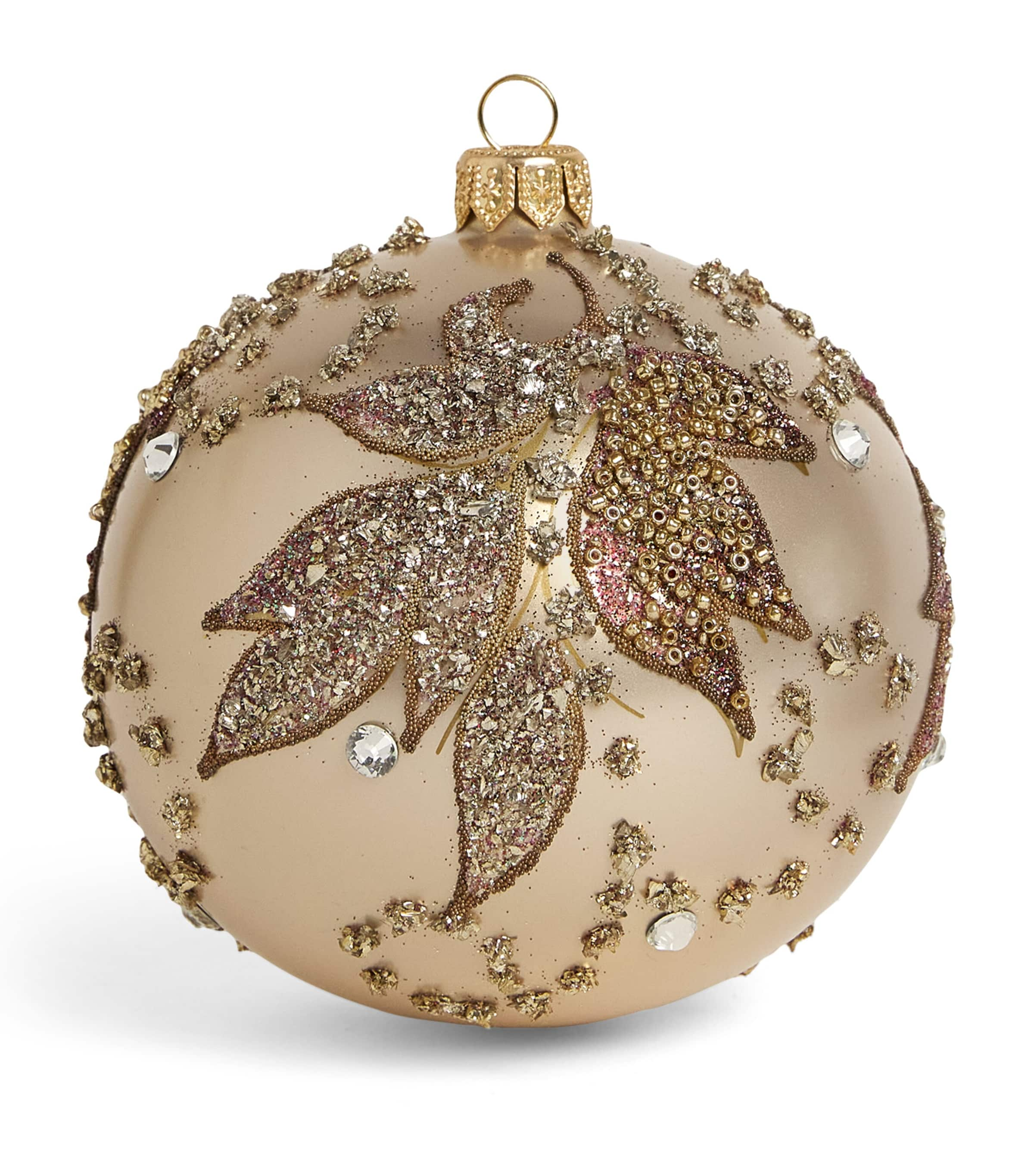 Harrods Leaf-patterned Bauble In Silver