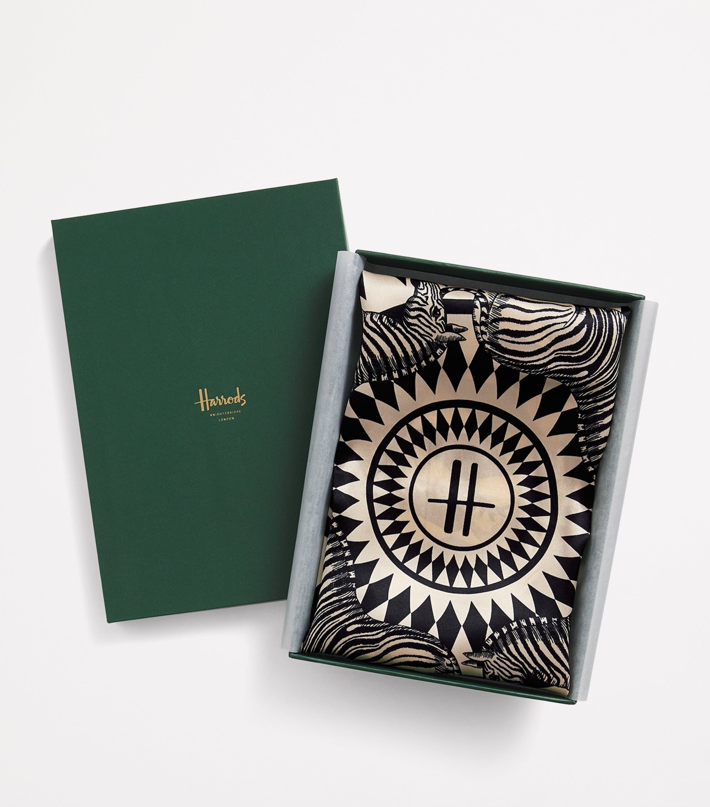 Silk Zebra Print Scarf BLACK Image 5