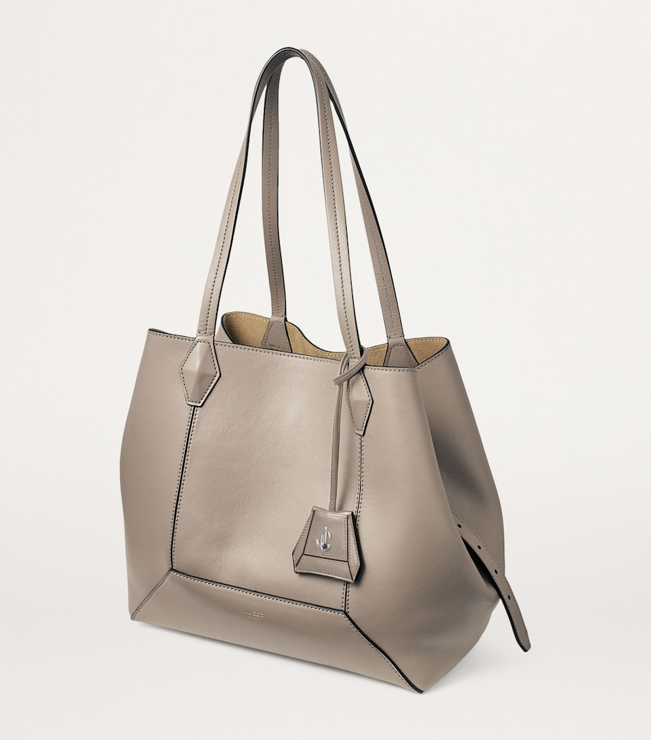 Diamond Medium Leather Tote Bag TAUPE/TAUPE Image 2