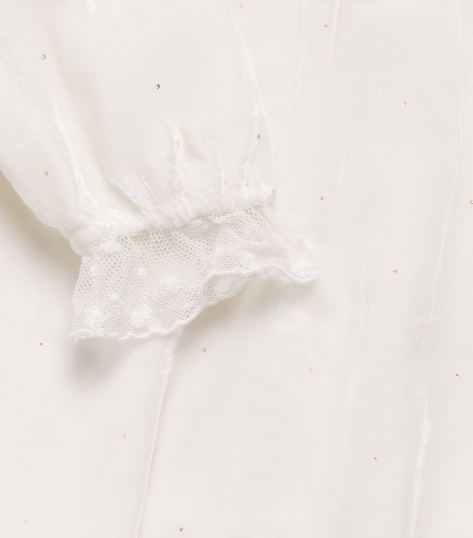 Velvet Glitter-Detail Dress (3 Months-4 Years) 13NACRE Image 3