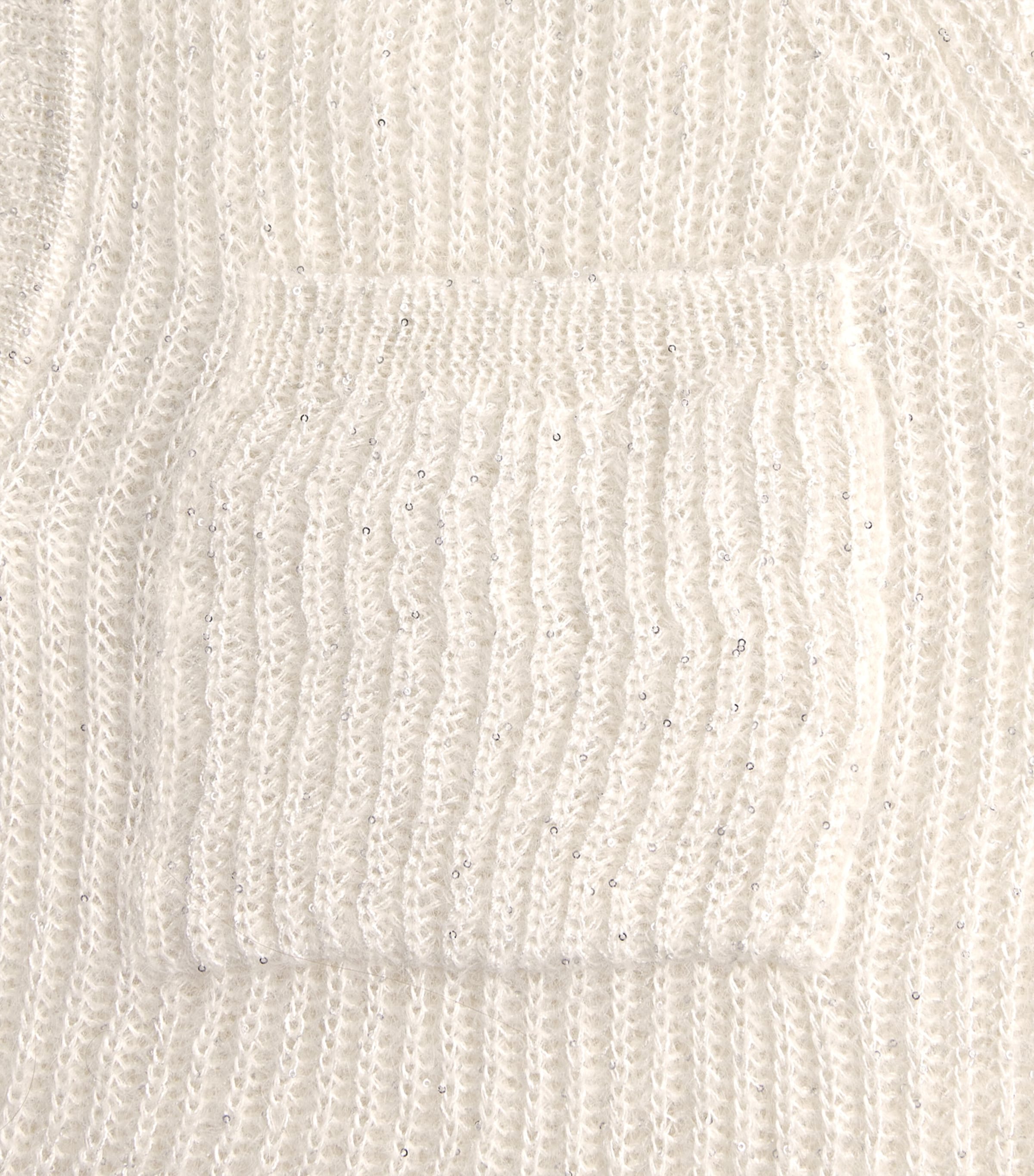 Fabiana Filippi Womens Knitted Sequin Polo Sweater Rafia Image 6