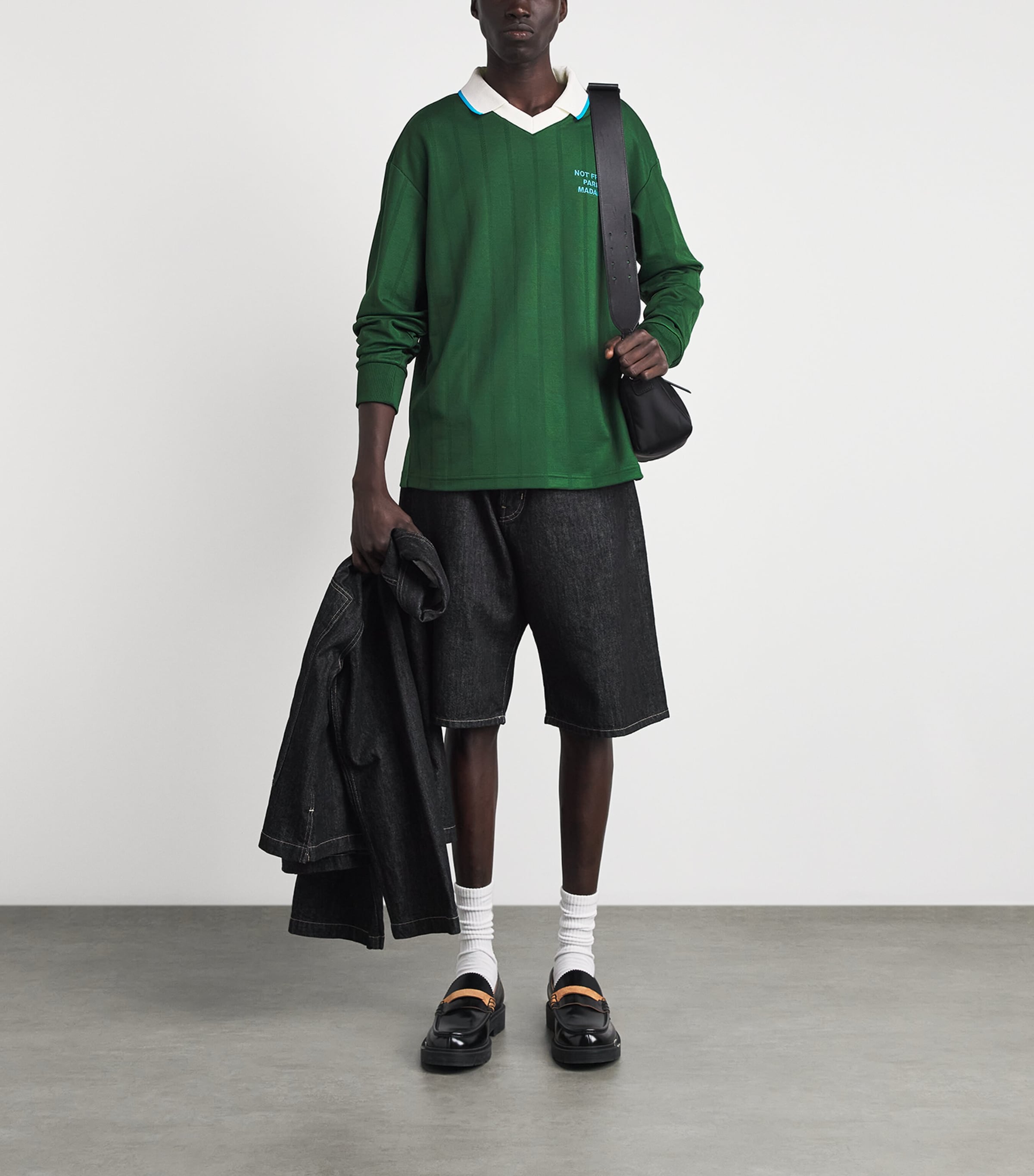 Drôle de Monsieur Mens Slogan Polo Shirt Eden Green Image 2