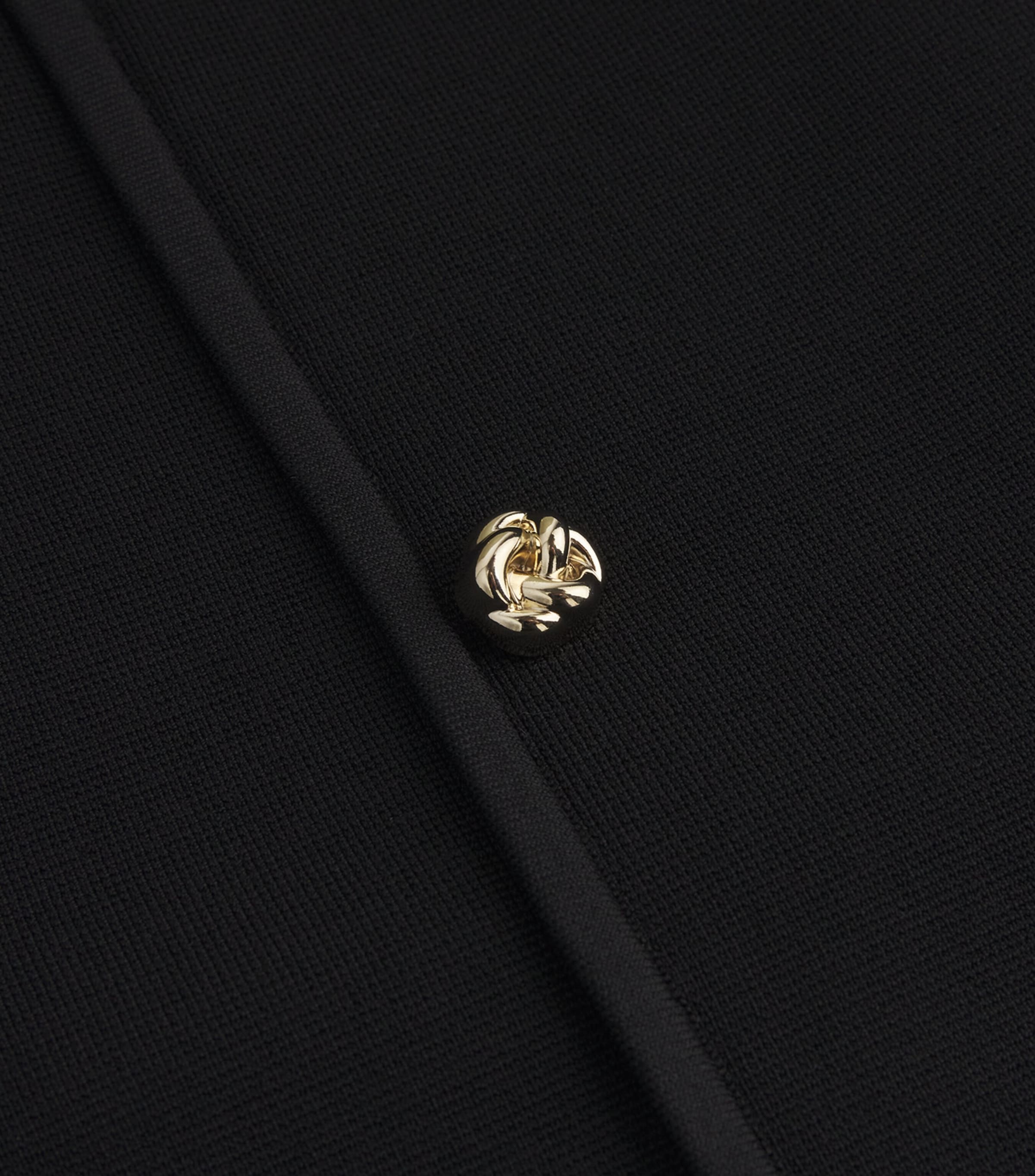 Button-Embellished Cropped Sweater BLACK Image 5