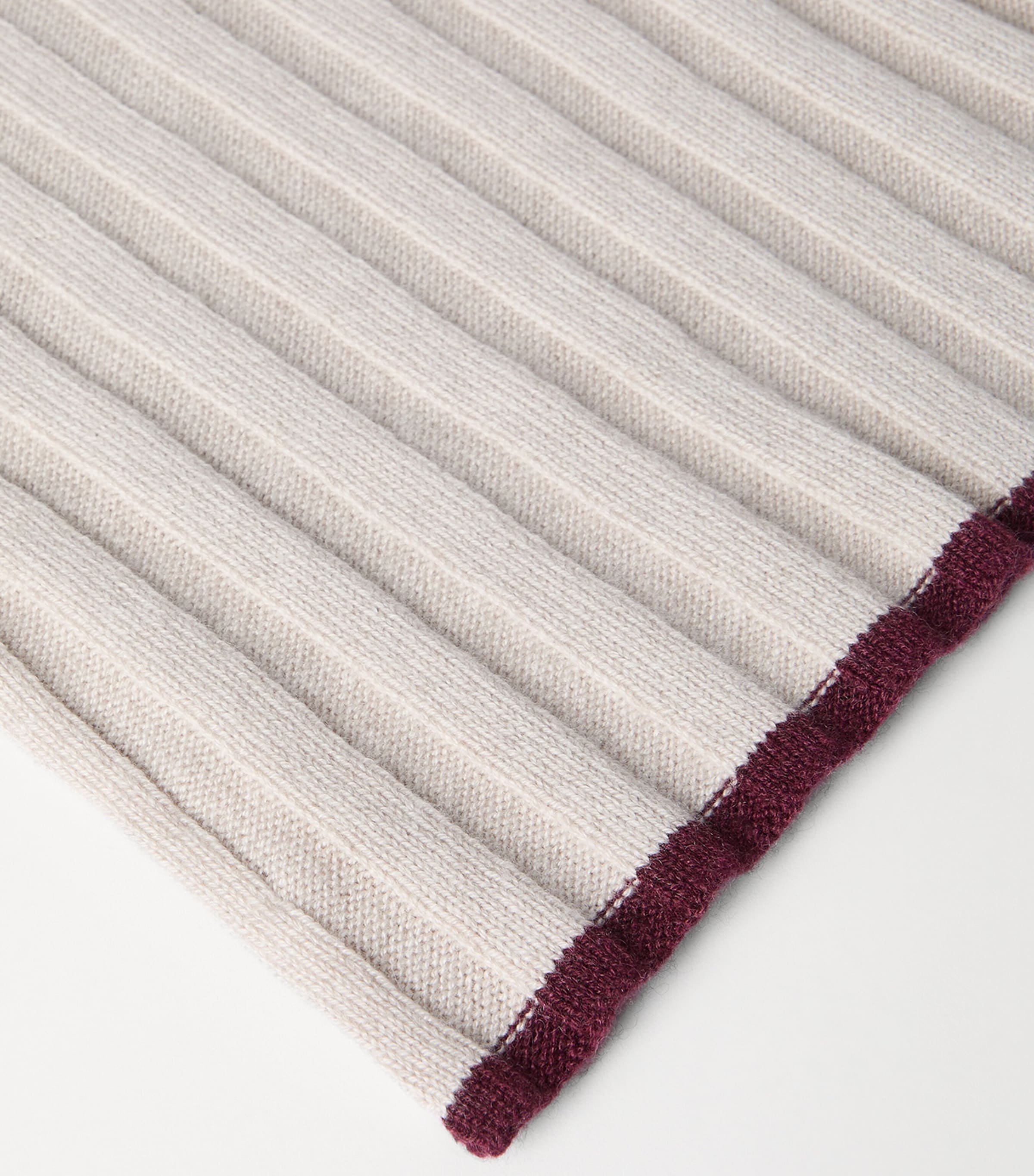 Cashmere Rib-Knit Scarf CMZ76 Image 3