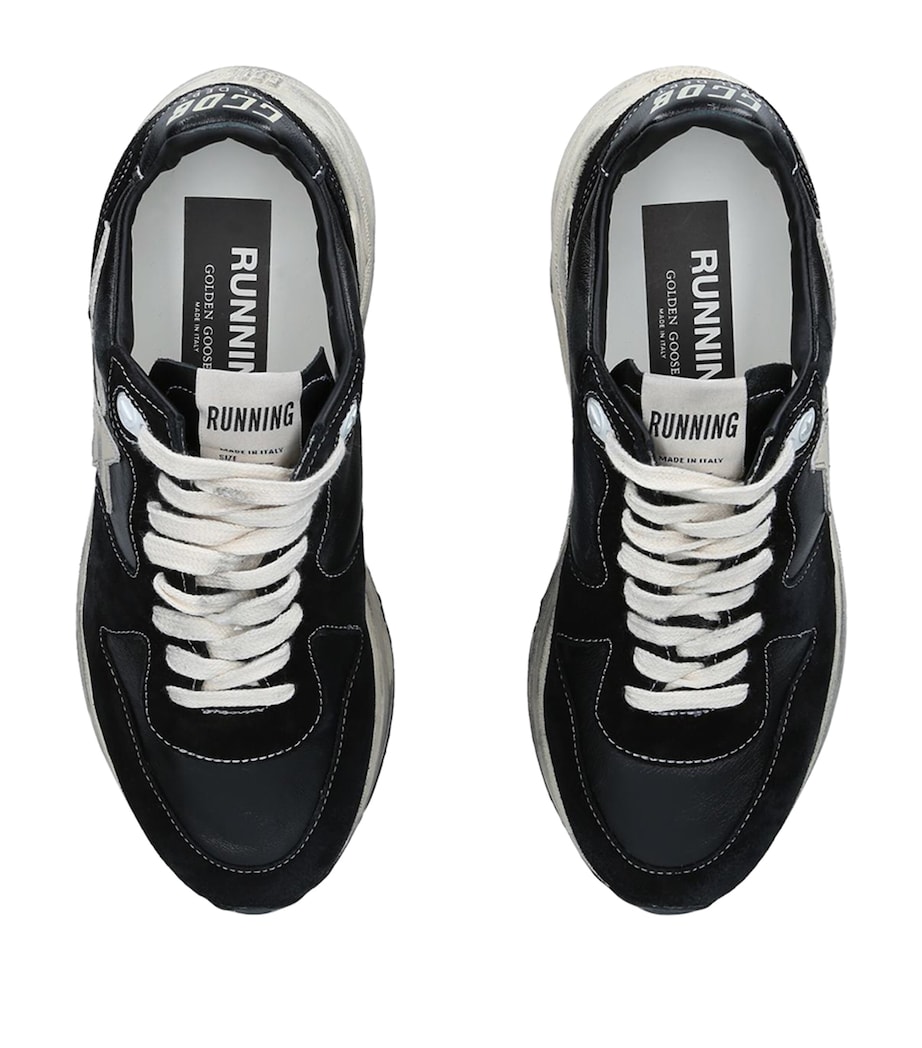 Golden Goose Leather Running Sole Sneakers Blk/white Image 4