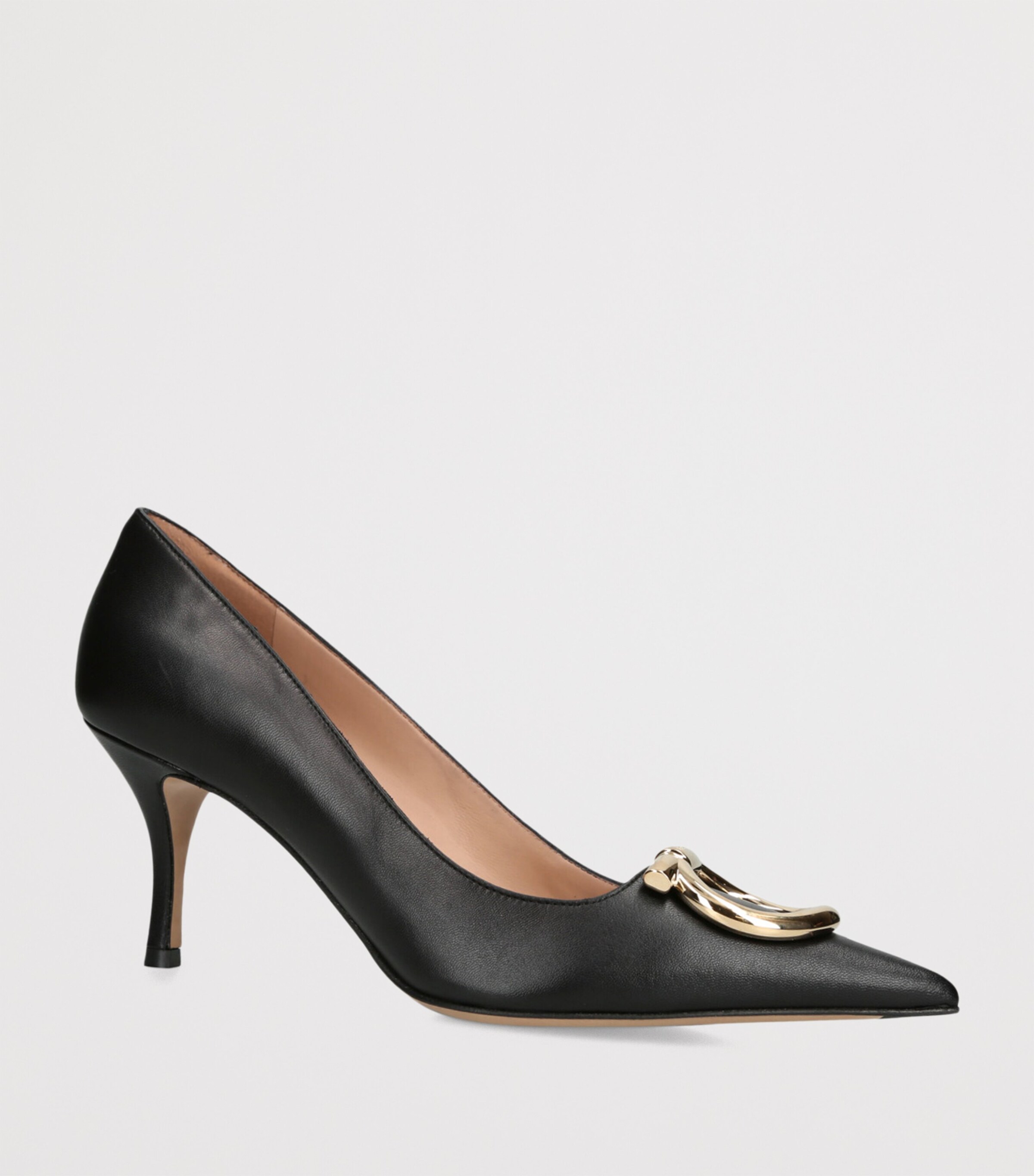 Salvatore Ferragamo Leather Lara Pumps 70 Black Image 3