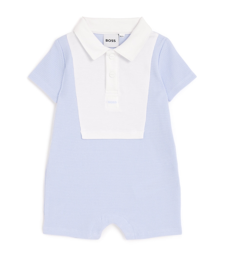Cotton Contrast-Bib Playsuit (1-18 Months) 771PALE BLUE Image 1