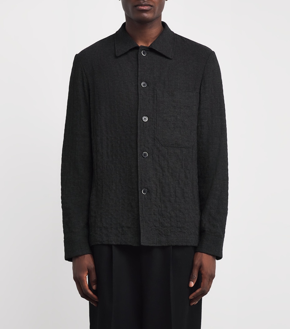 Virgin Wool-Blend Crinkle-Detail Overshirt 560 ANTRACITE Image 3