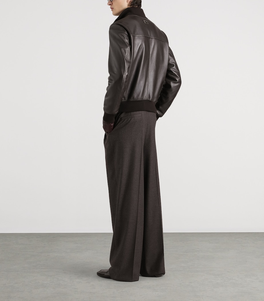 Dolce&Gabbana Mens Lambskin Bomber Jacket Brown Image 3