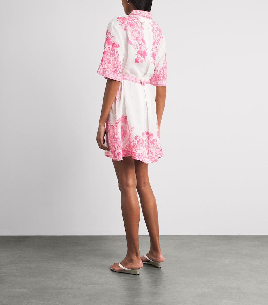 Camilla Womens Linen Printed Shirt Dress Livin La Vida Rosa Image 4