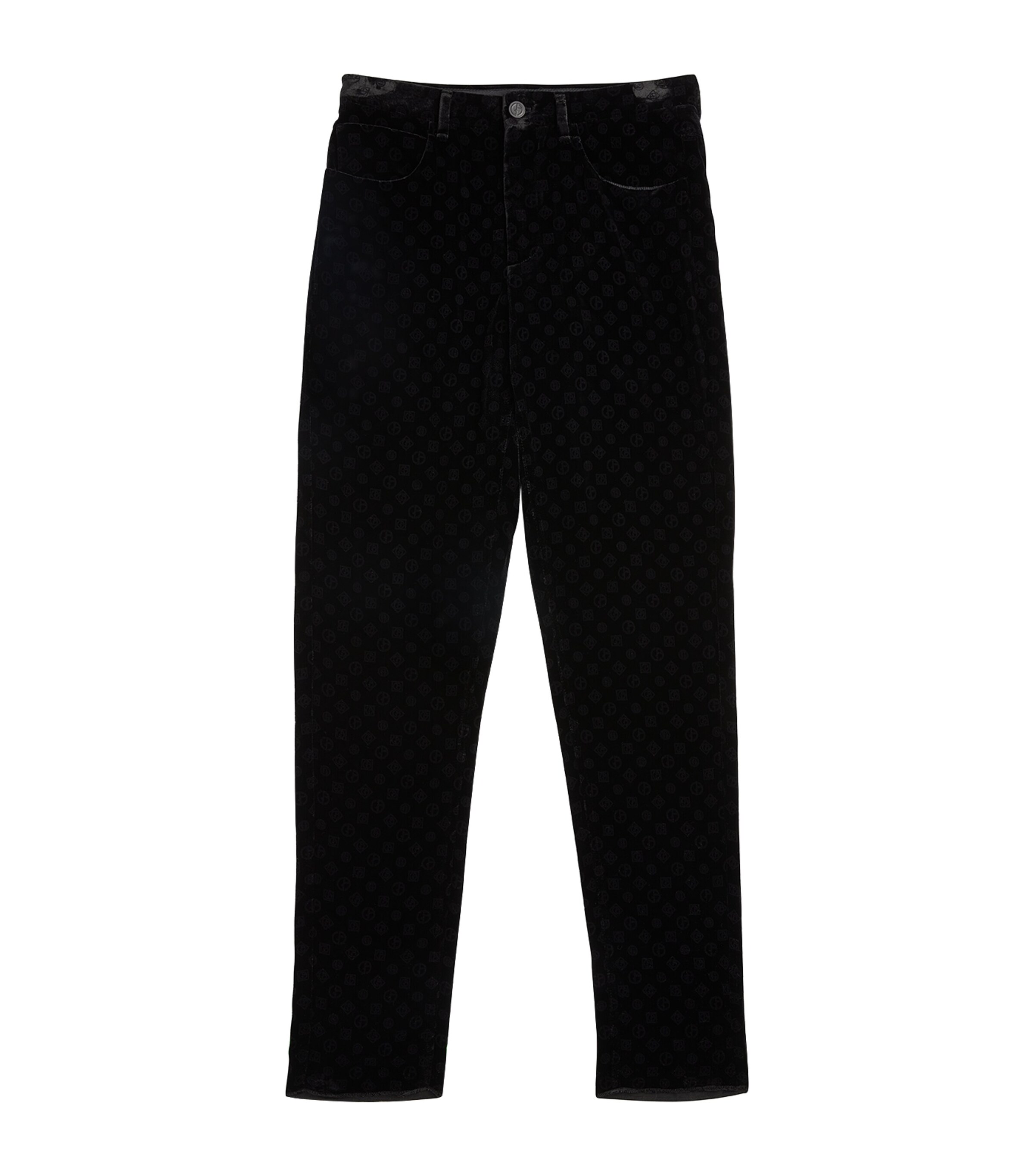 Giorgio Armani Luxurious Velvet Trousers In Black