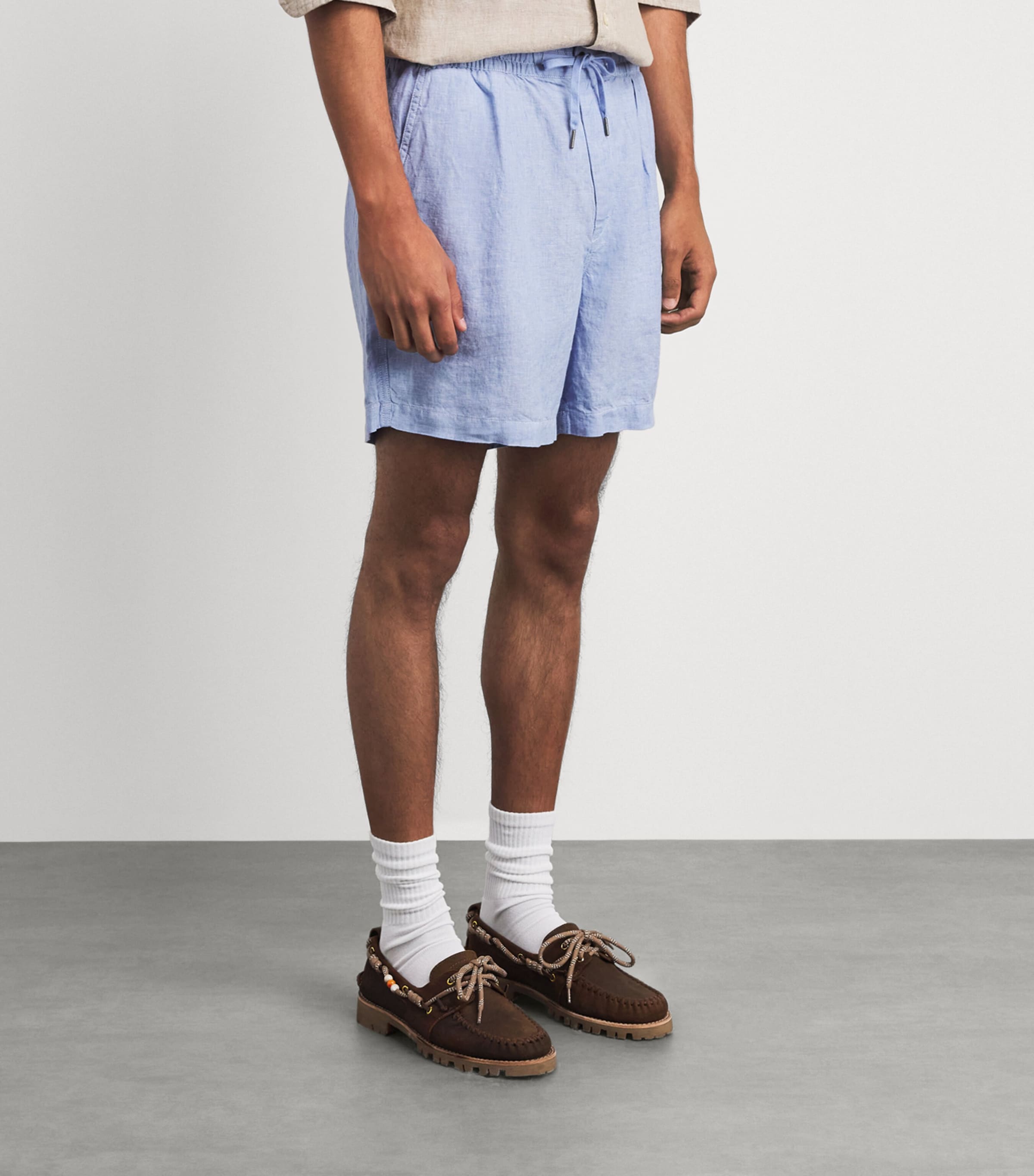 Polo Ralph Lauren Mens x Wimbledon Linen Shorts Office Blue Image 4