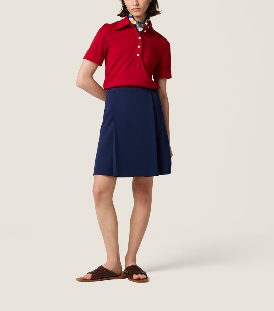 Miu Miu Womens Jersey Pleated Mini Skirt Image 2