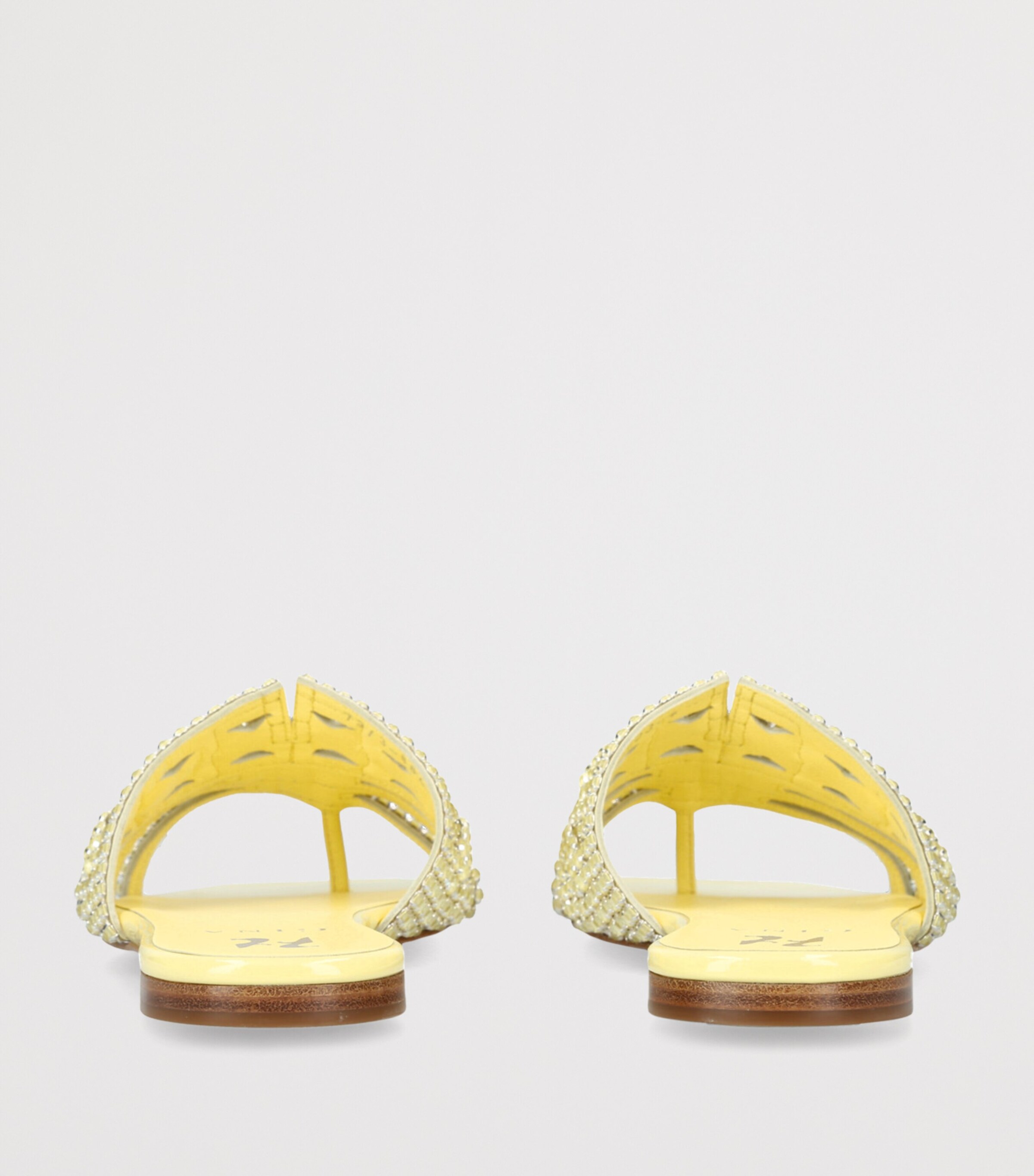 Gina Leather Embellished Orianne Sandals Yellow Image 2