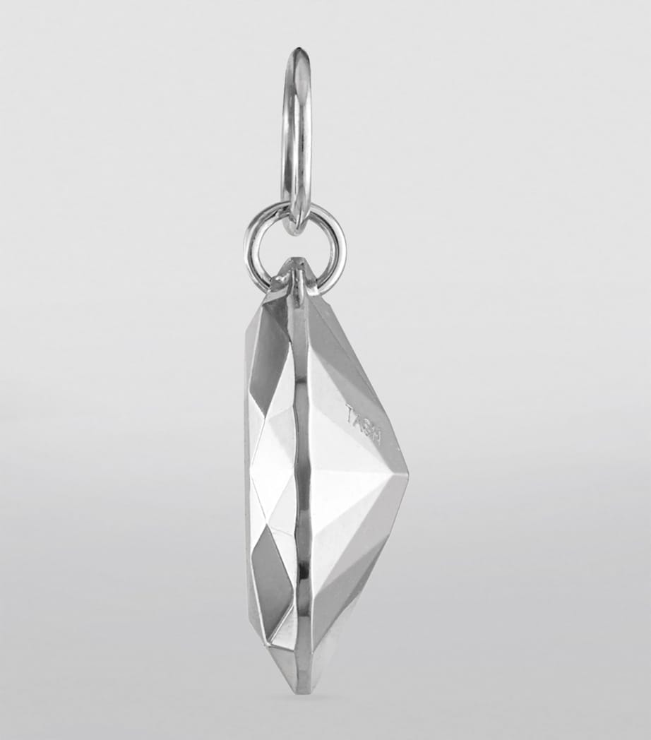 Faceted Gold Marquise Charm (9mm) WHITE GOLD Image 2