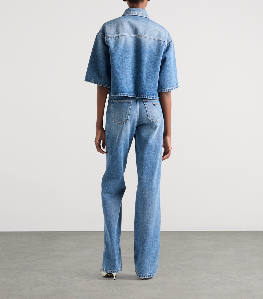 Denim Cropped Shirt F0V3N Image 5