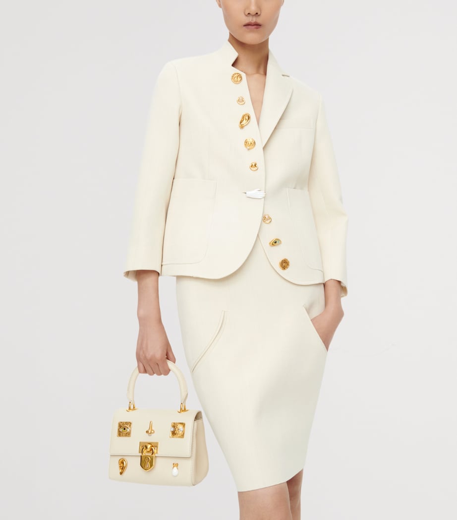 Schiaparelli Womens Canvas Asymmetric Jacket Ecru Image 2