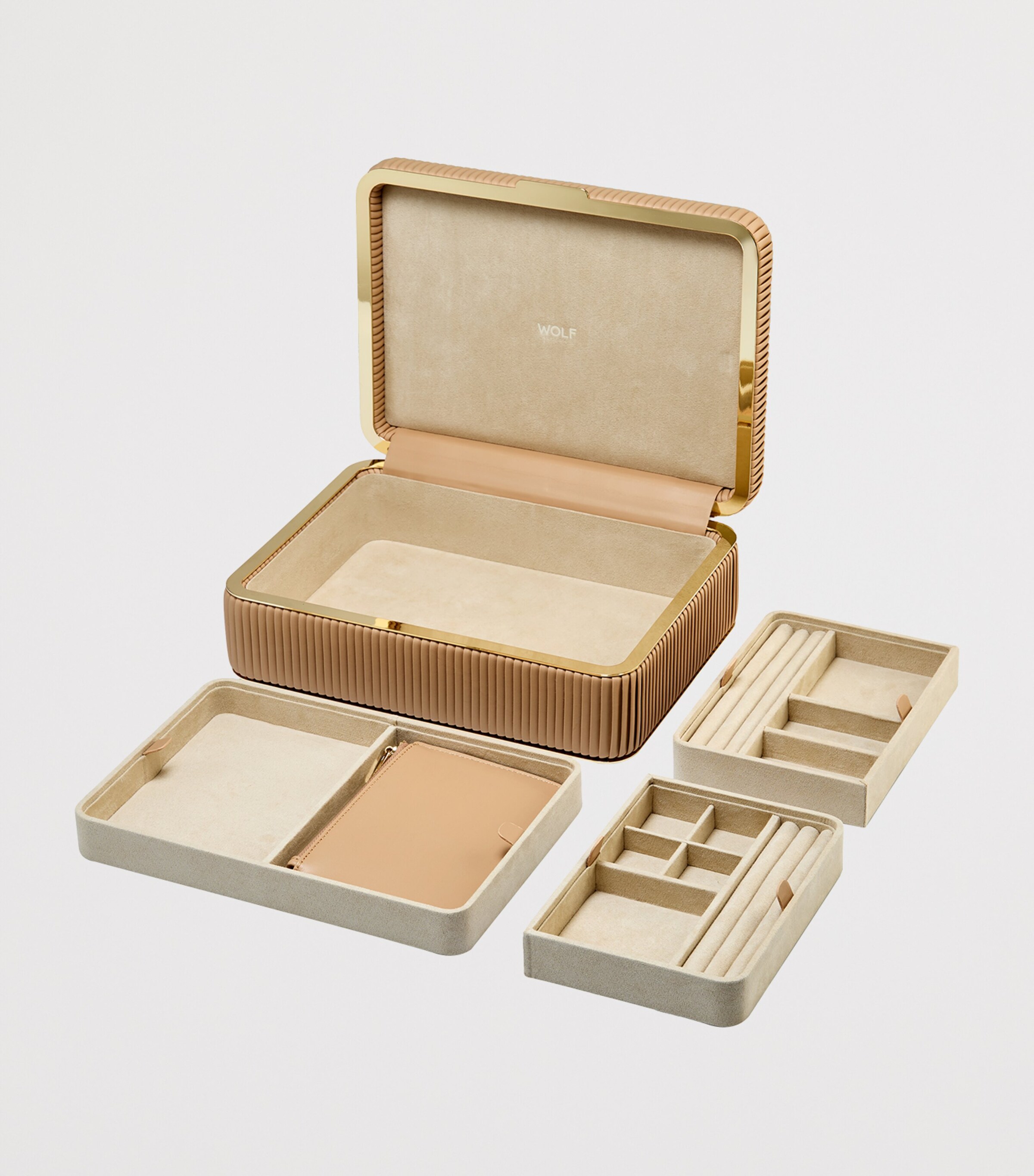 WOLF Medium Bella Jewellery Box Mocha Image 7