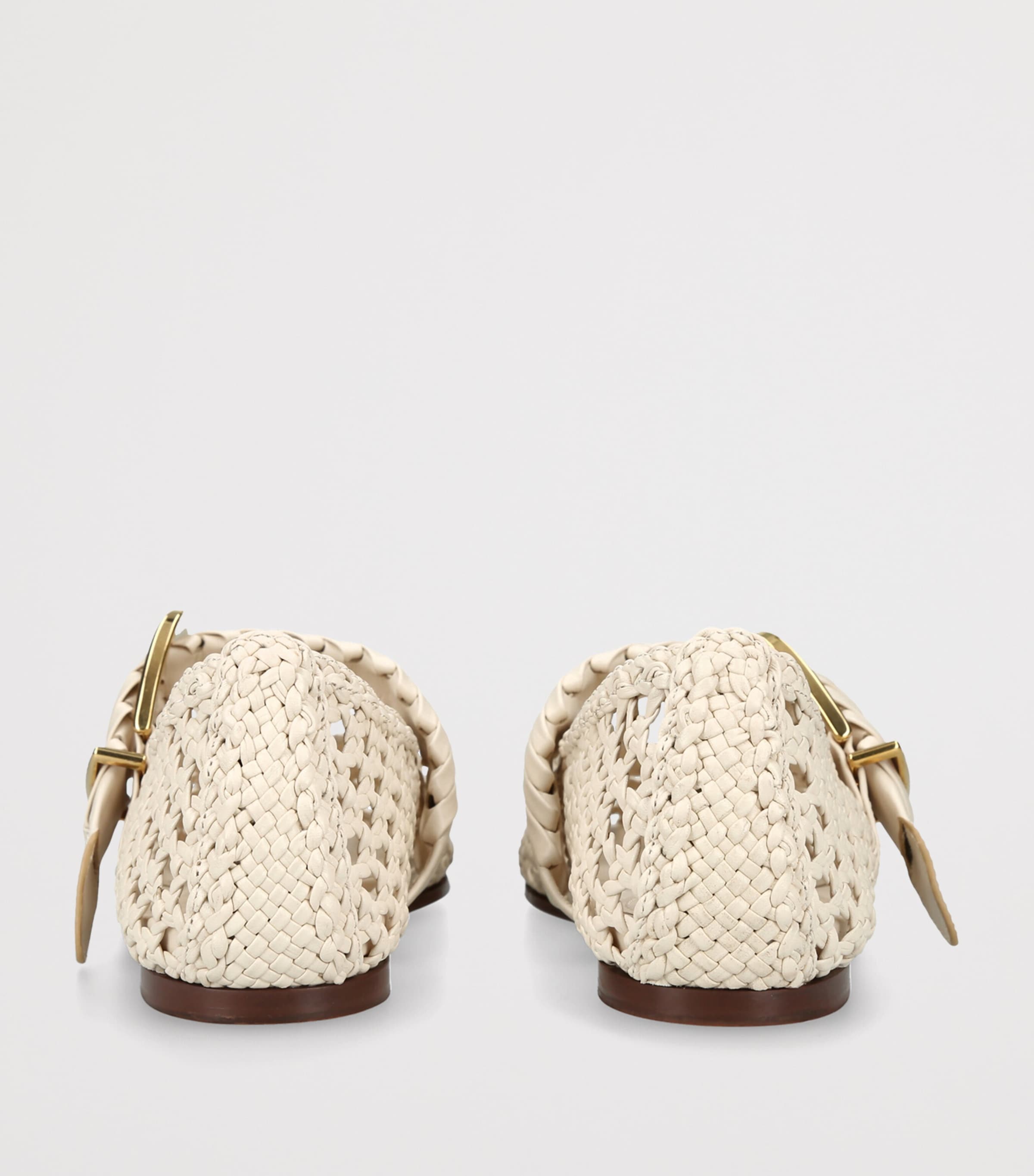 Zimmermann Leather Helix Ballet Flats Bone Image 4