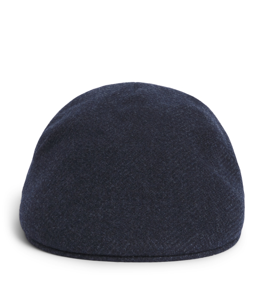 Borsalino Wool-Blend Parigi Duckbill Flat Cap Max Spigato Blu Image 1