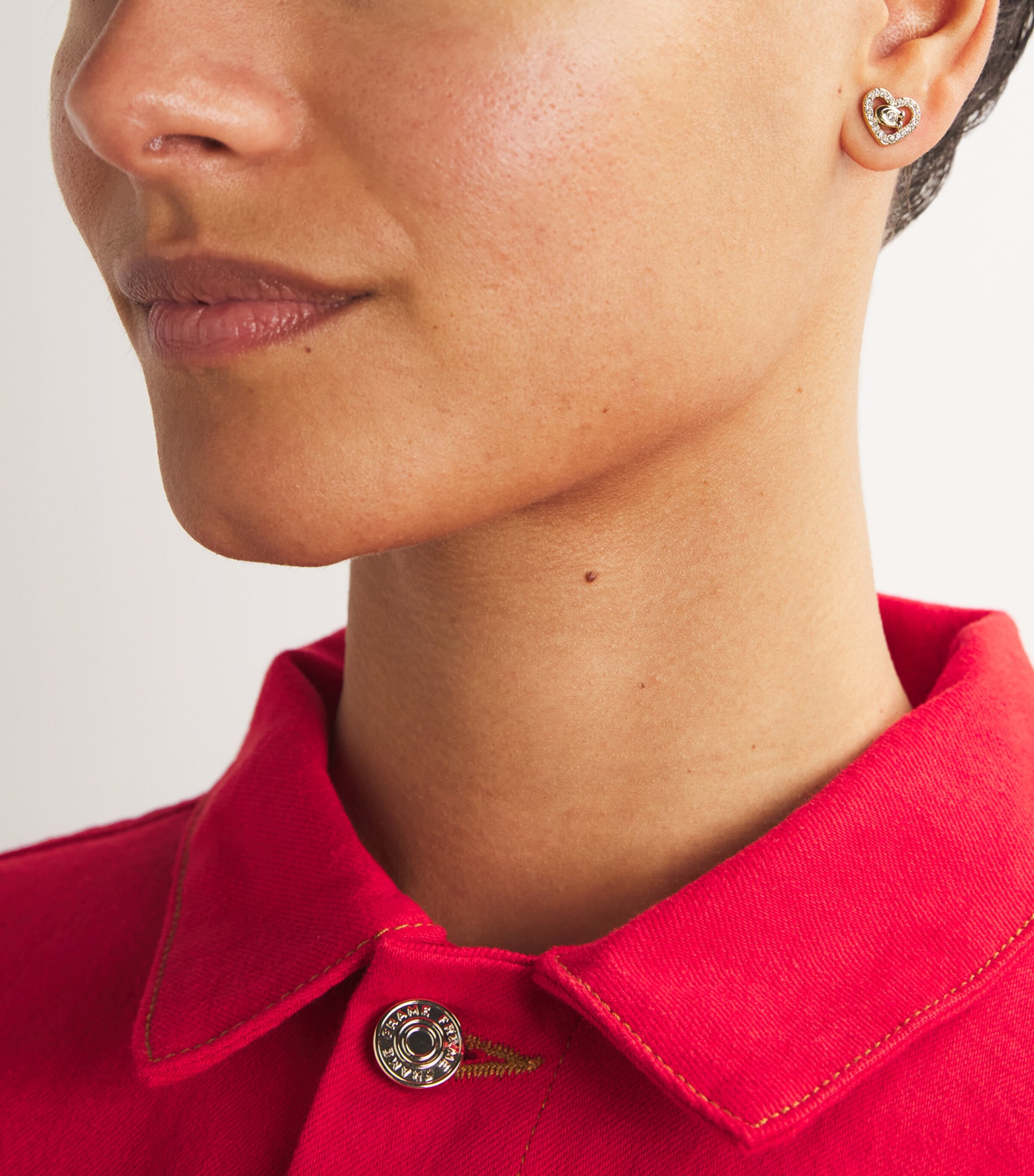 Pavé Crystal Heart Stud Earrings 110 CRYSTAL Image 2