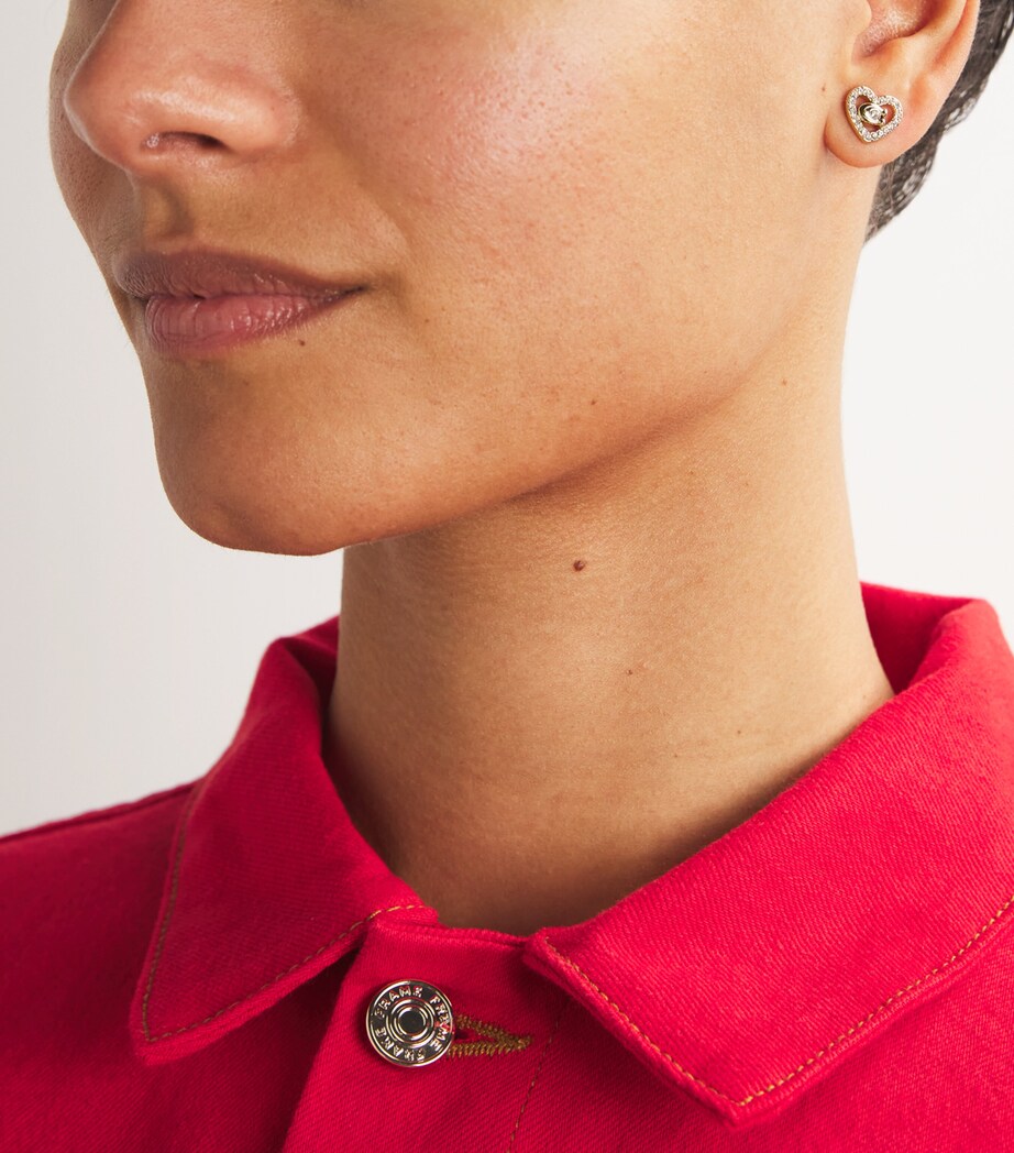 Pavé Crystal Heart Stud Earrings 110 CRYSTAL Image 2