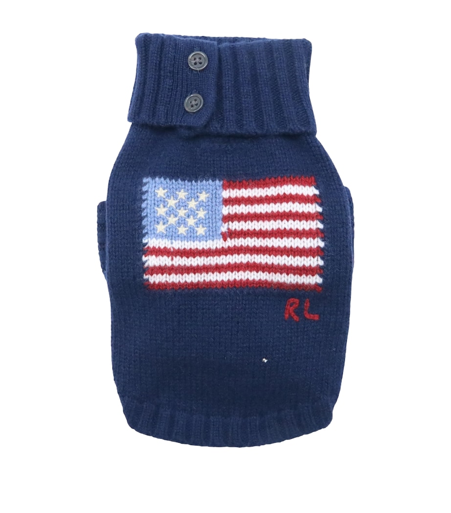 Wool-Cashmere Flag Dog Sweater (XS) HUNTER NAVY Image 1
