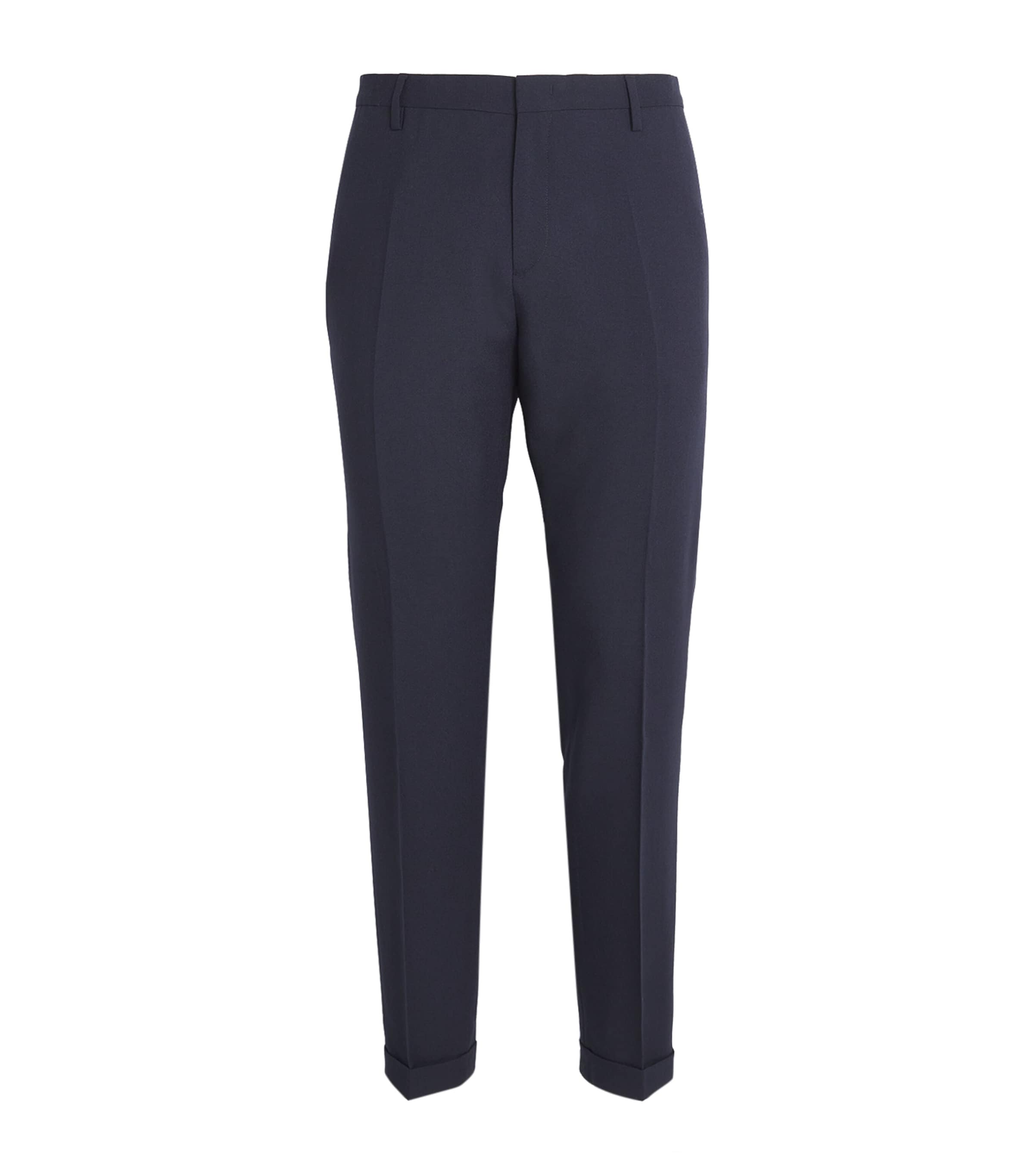 Paul Smith Wool Pleated Tailored Trousers In Navy