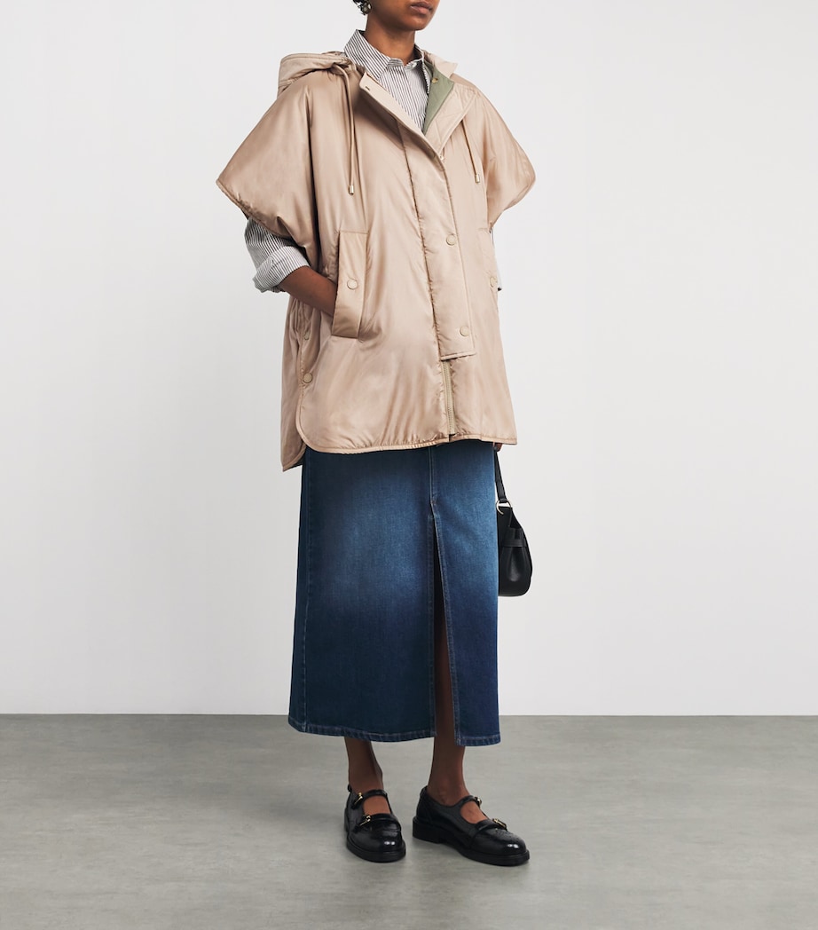 Reversible Padded Cape Jacket BEIGE Image 2