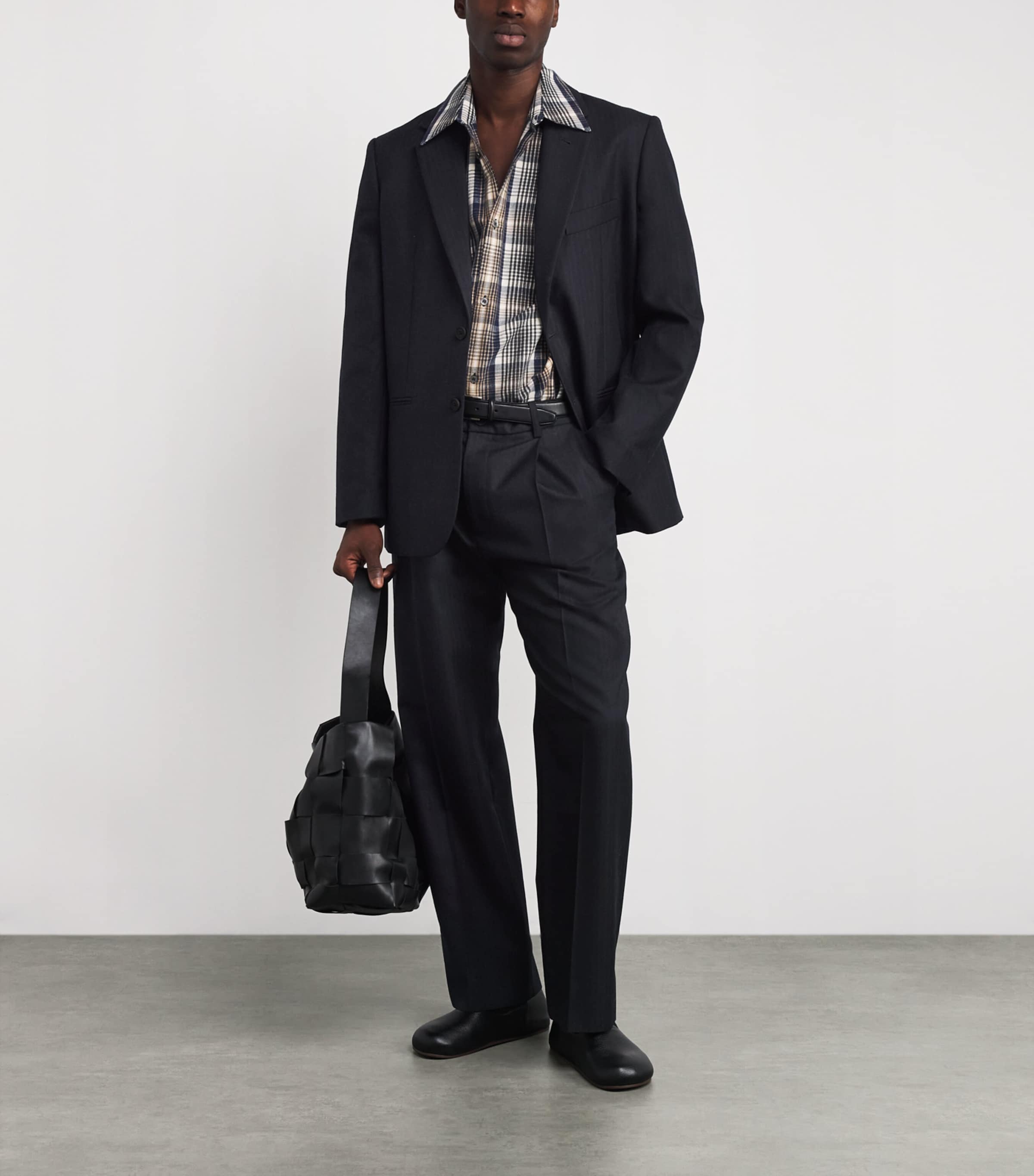 x Aaron Levine Wool Selby Trousers DARKEST NAVY Image 2