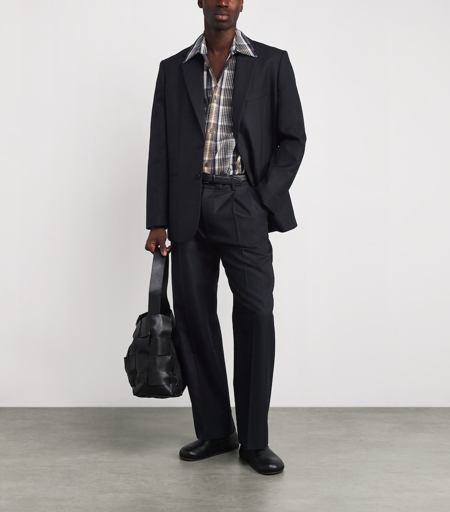 x Aaron Levine Wool Selby Trousers DARKEST NAVY Image 2