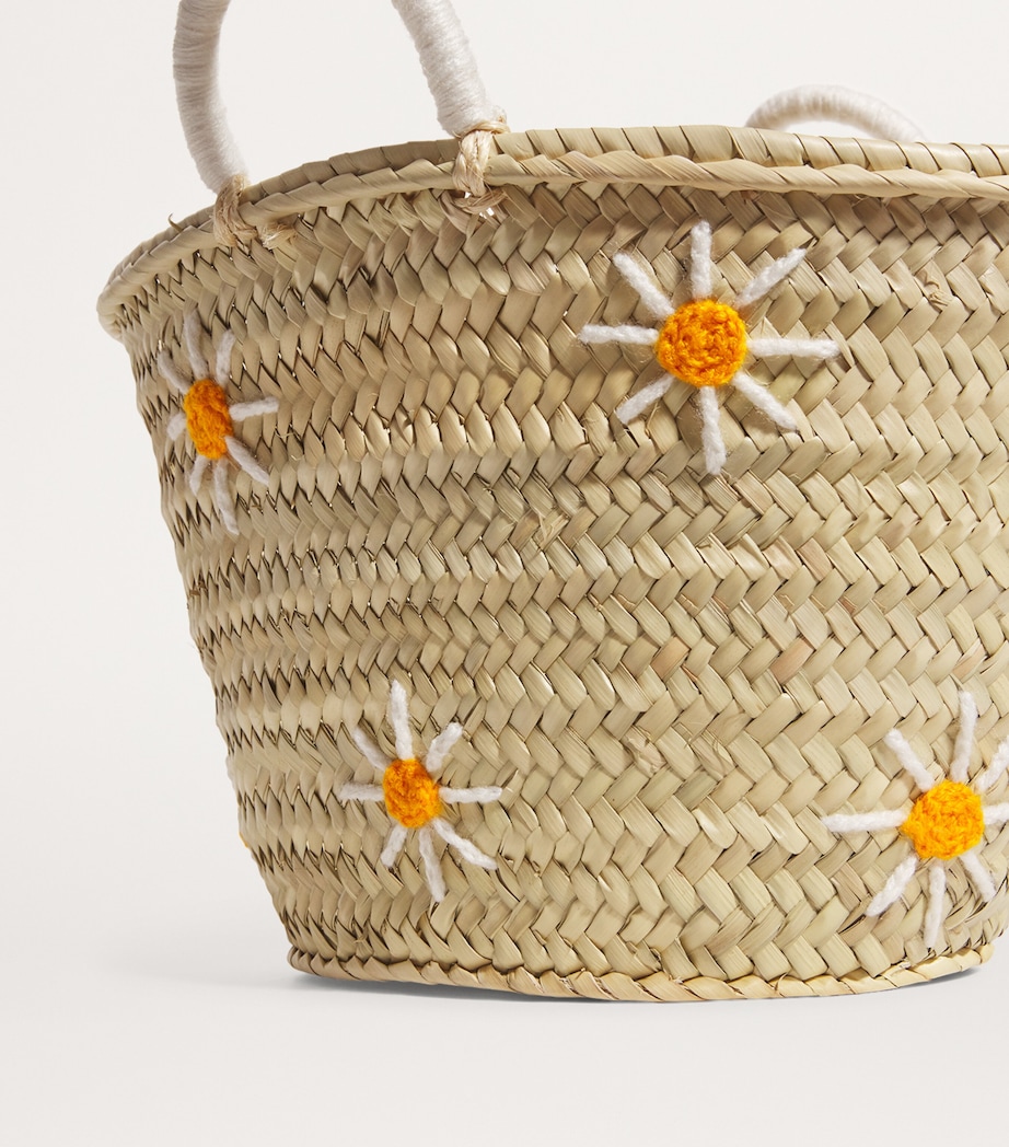 BONITA Medium Daisy Basket Bag White/yellow Image 4