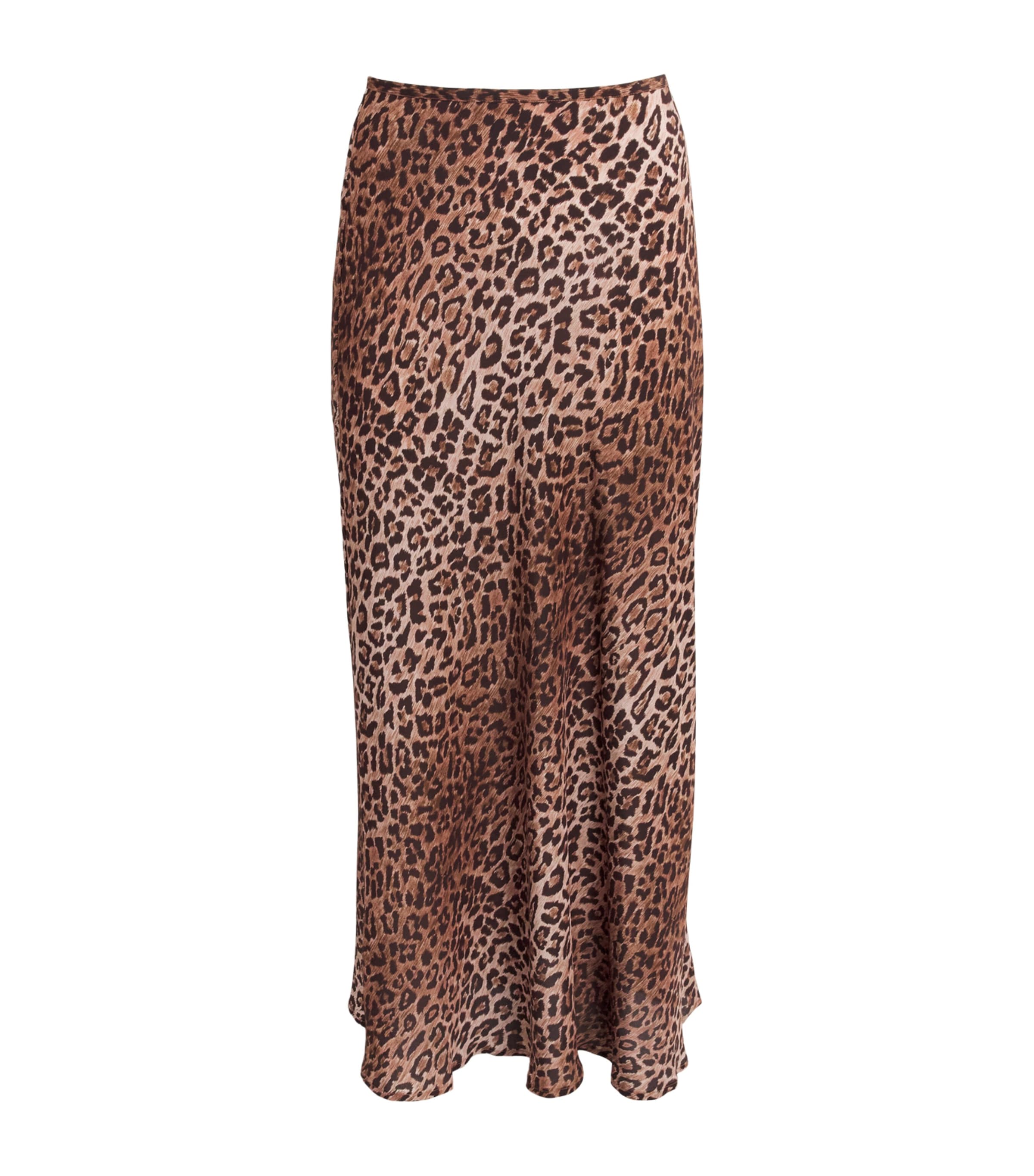 Silk Leopard Kelly Midi Skirt LEOPARD BROWN Image 1